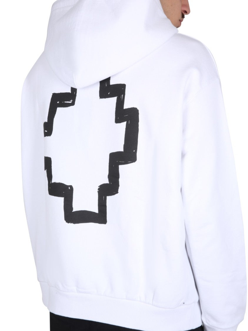 Cotton Hoodie With Drawstring Hood And Graphic Design