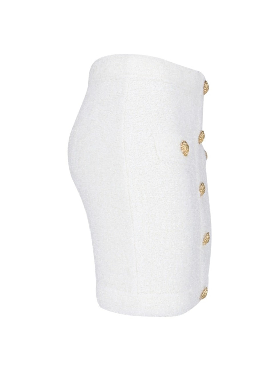 Mini Button Skirt – White