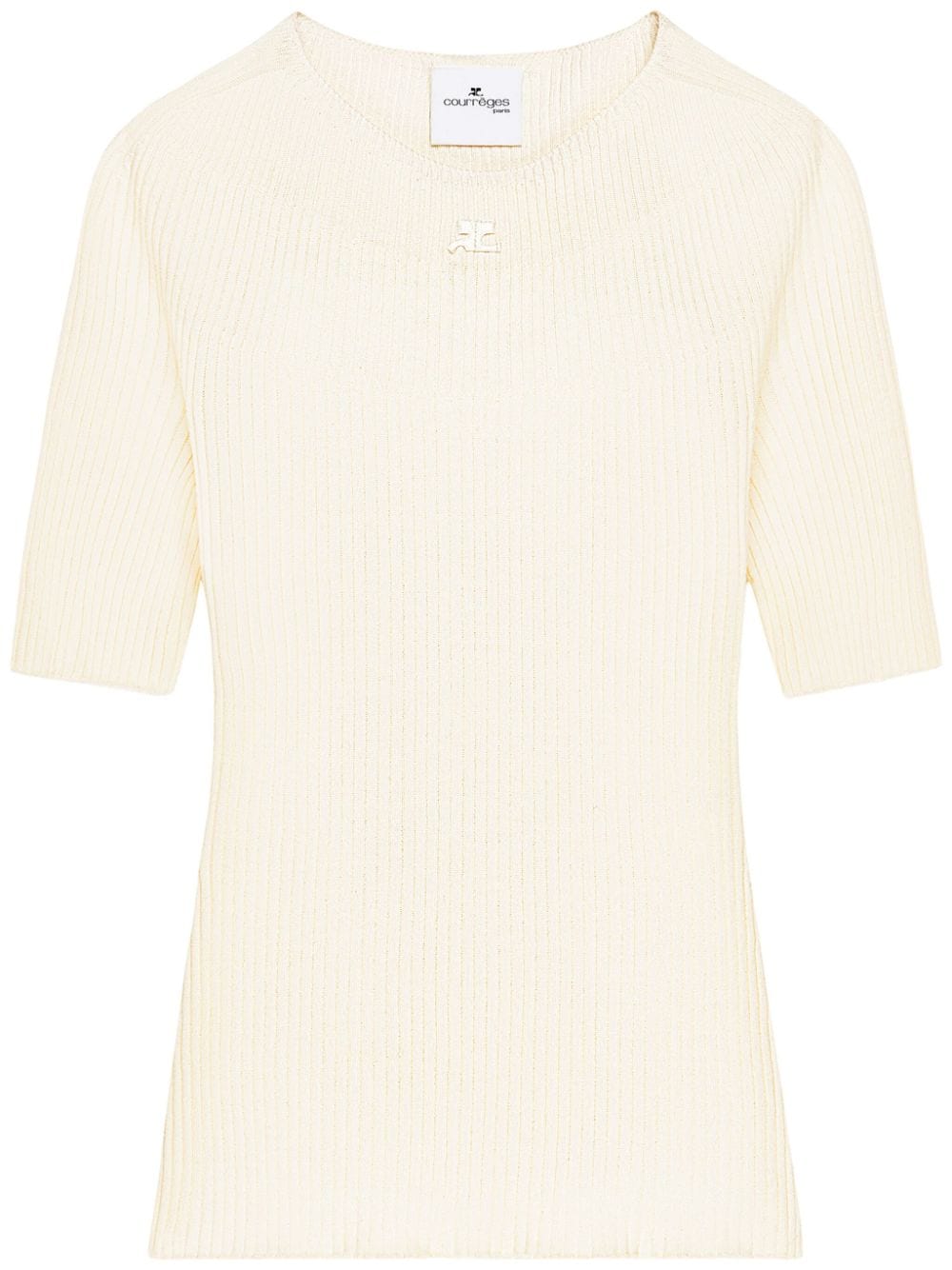 Knitted Off-White Cotton-Merino Wool Sweater