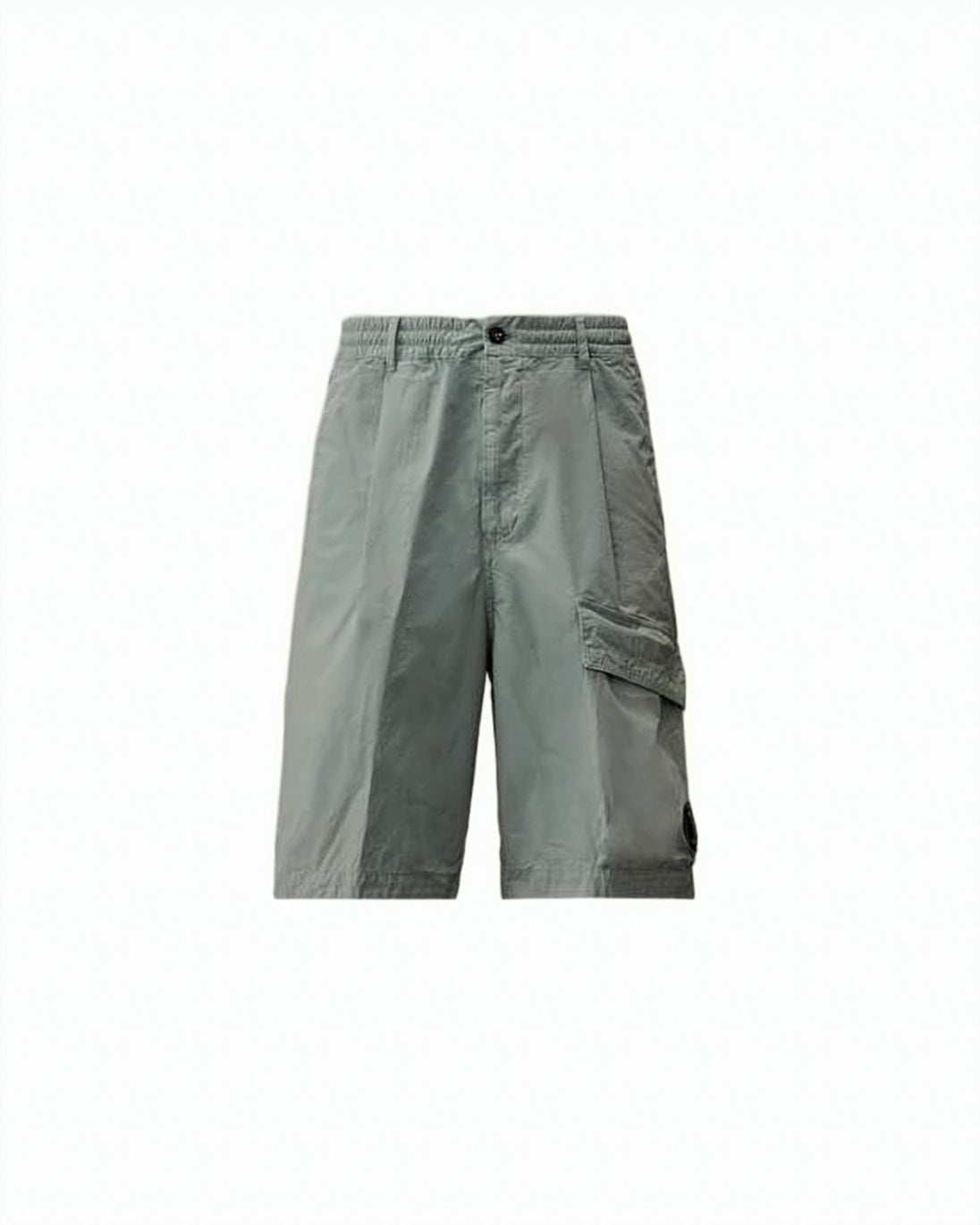 Stretch Satin Cargo Shorts With Lens Detail