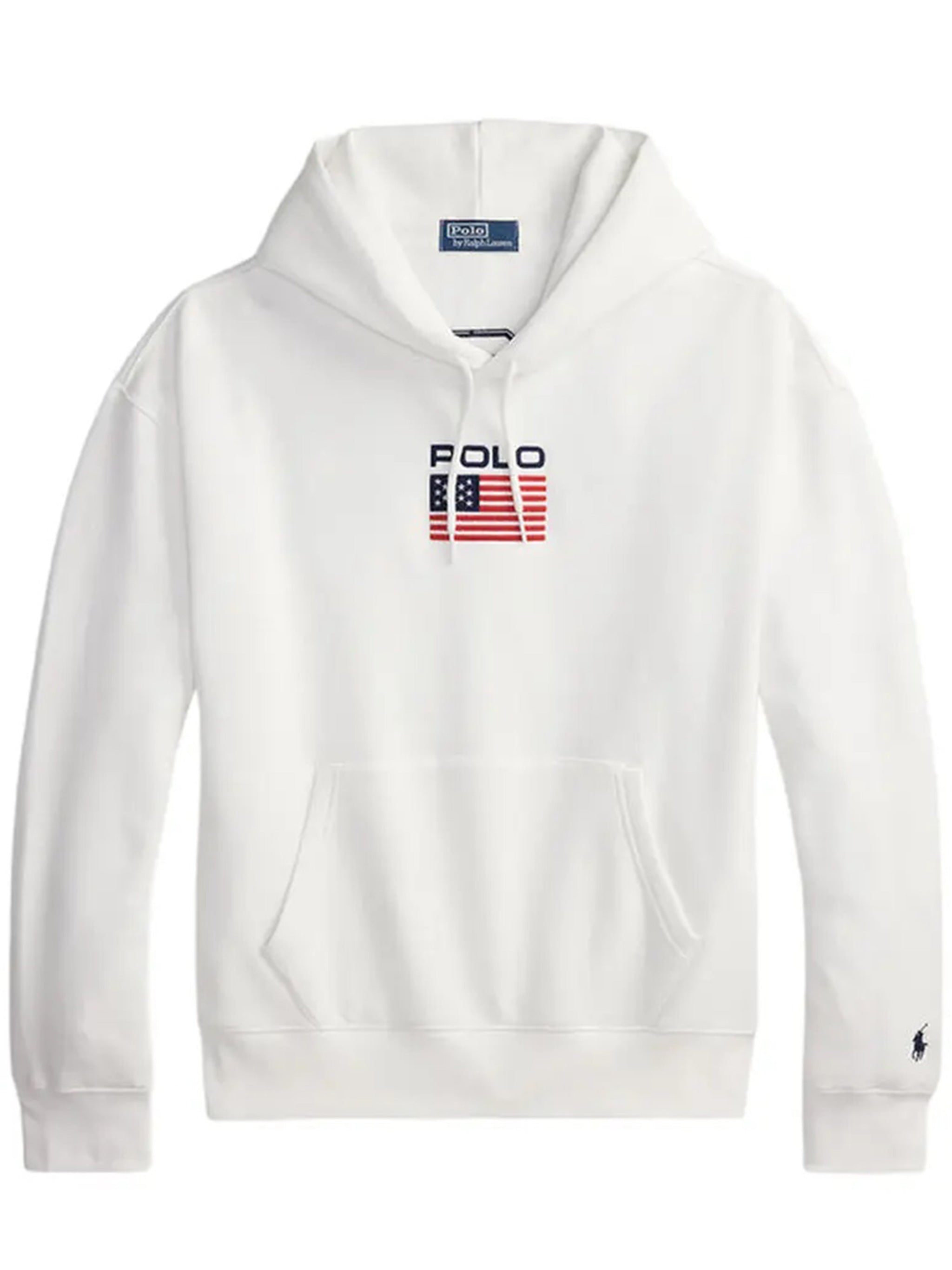 White Sweatshirt Graphic Flag Cotton Hoodie