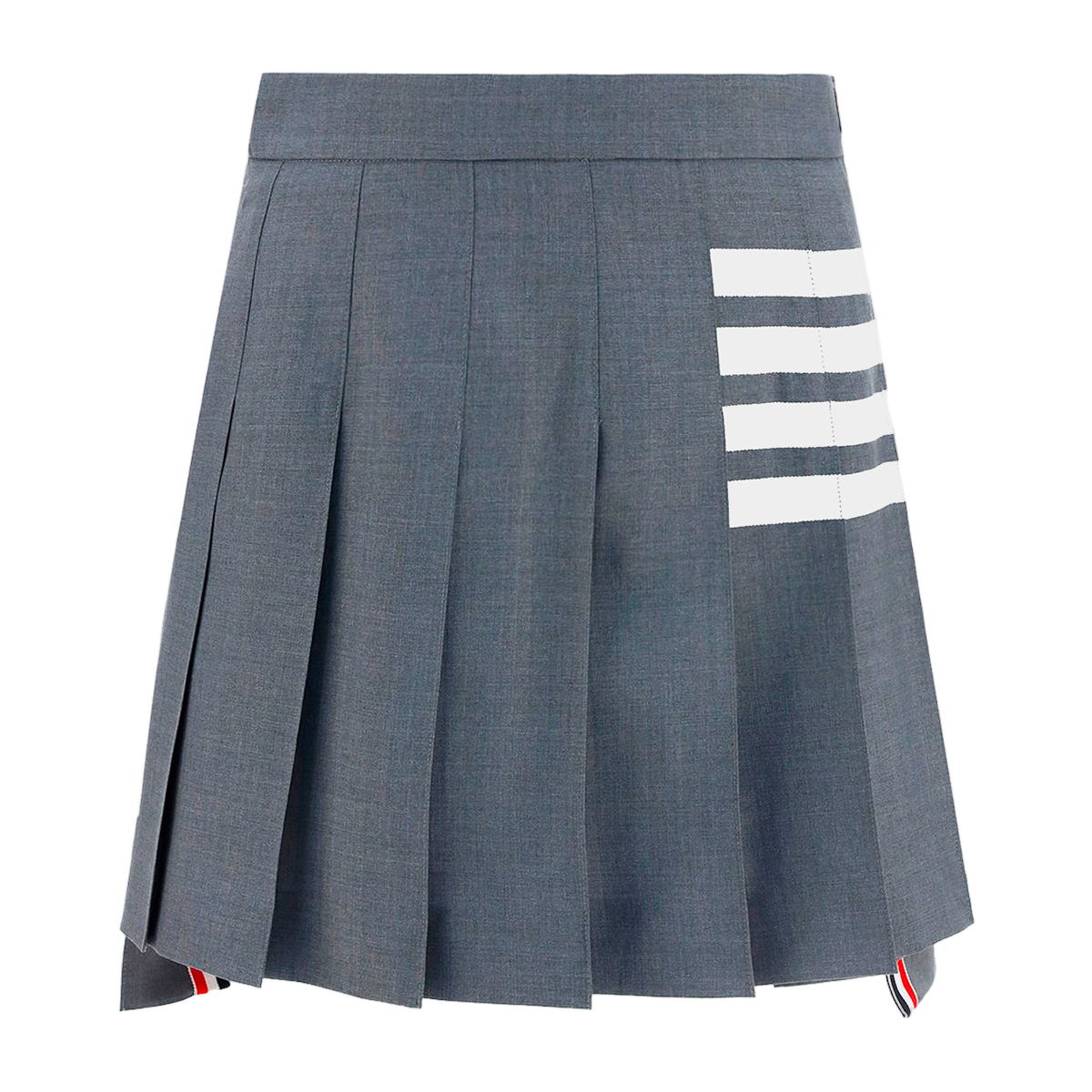 Structured Pleated Skirt with Bold Stripe Accents