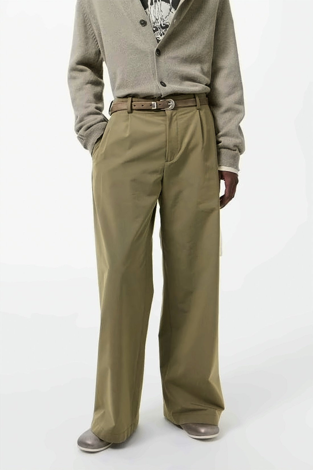 Brown Wide-Leg Pants with High Waist