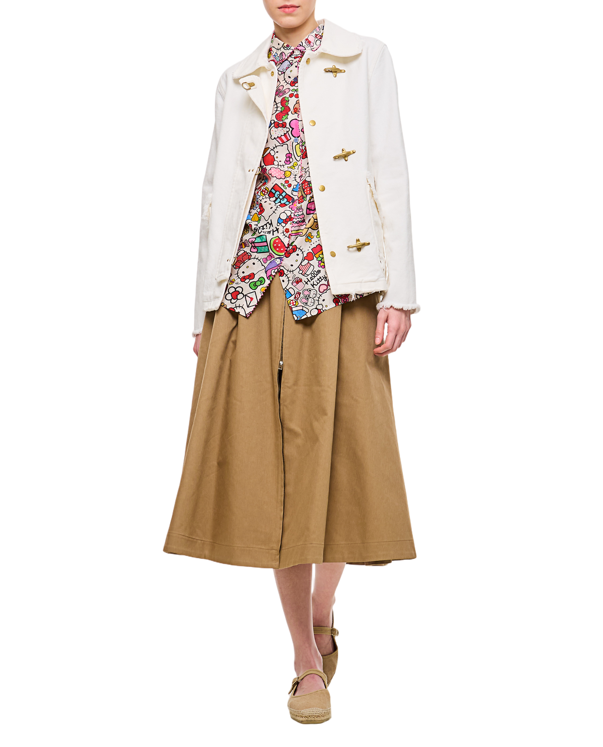 Boxy-Fit Cotton Jacket With Three-Hook Fastening