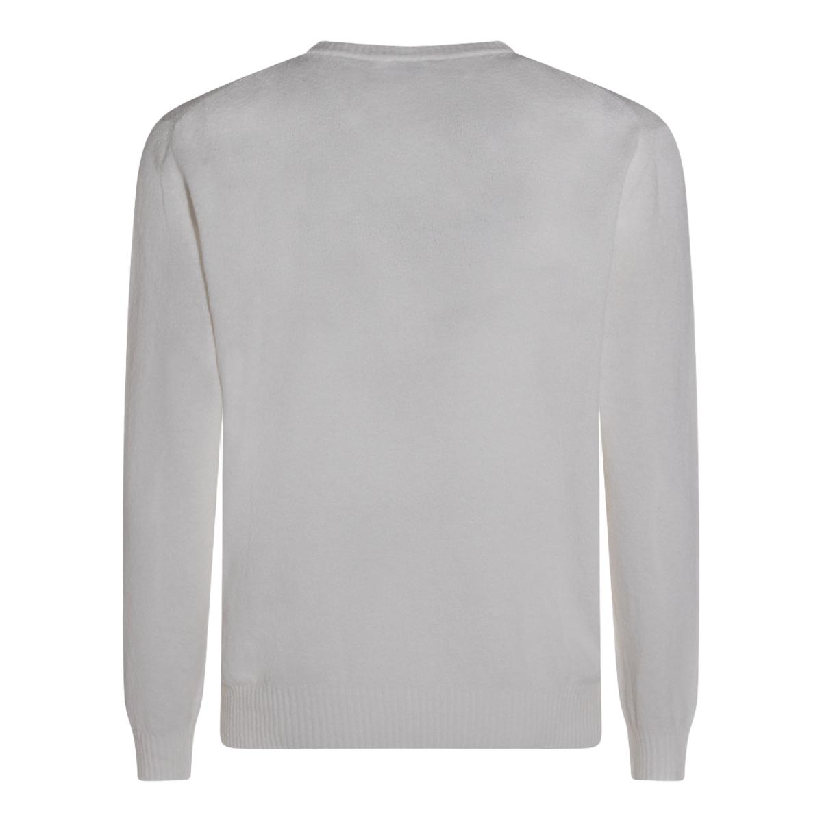 Minimalist White Sweater with Ribbed Detailing