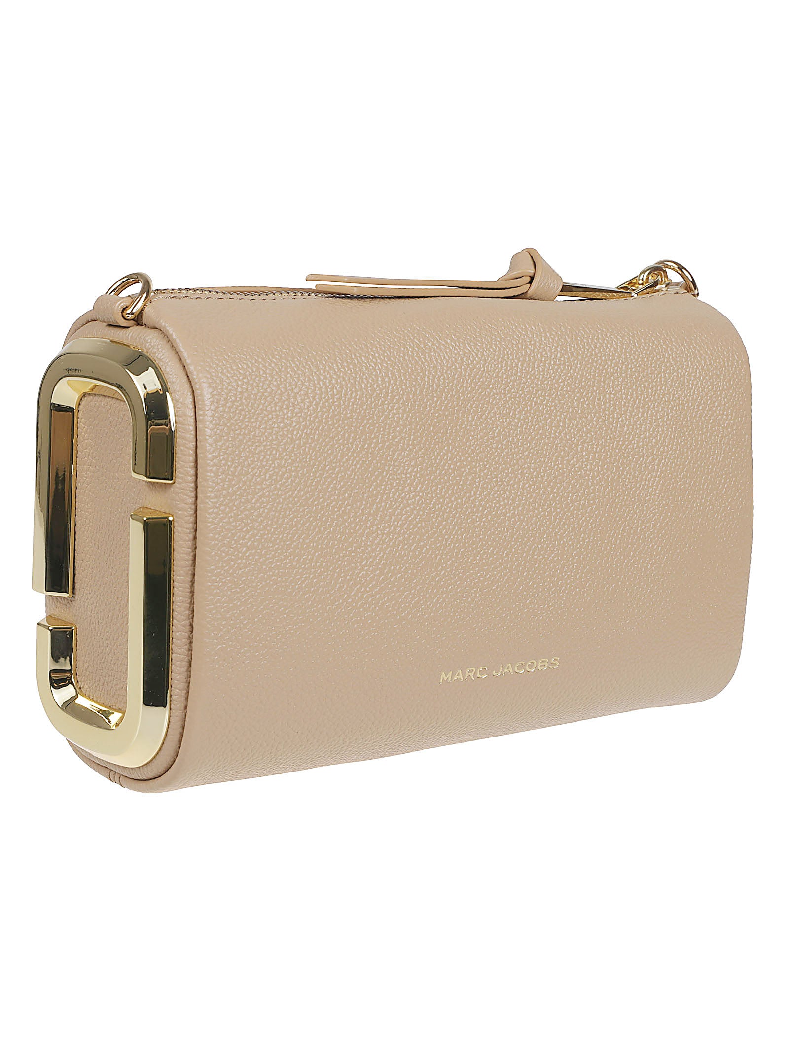 Rectangular Full-Grain Leather Bag with Zip Closure