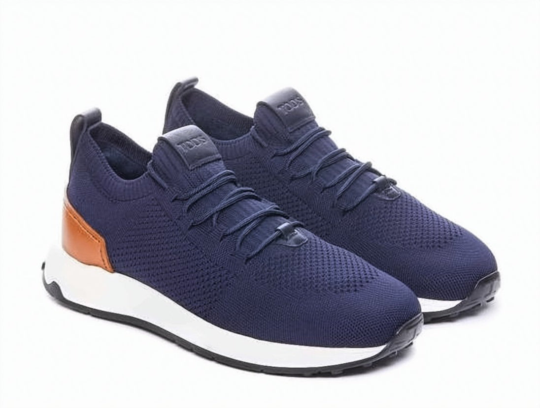 Deep Navy Knitted Fabric Sneakers