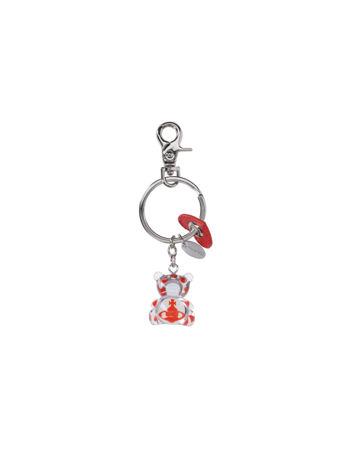 Silver Teddy Resin Metal Keychain