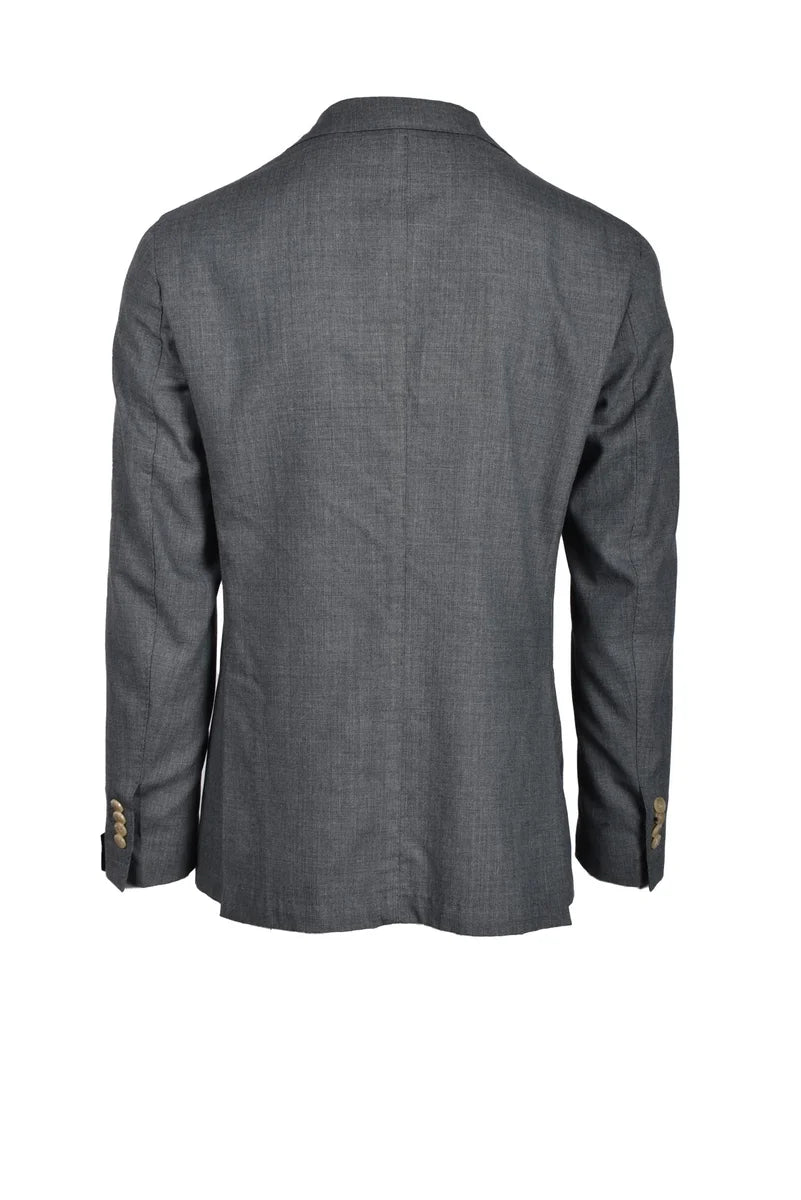 Tailored Two-Button Blazer in Textured Virgin Wool Blend