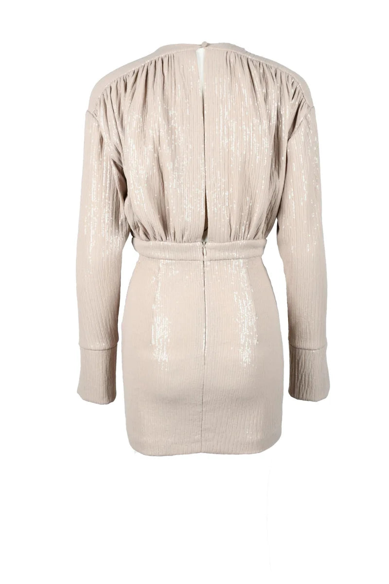 Short Sequin Dress - Beige
