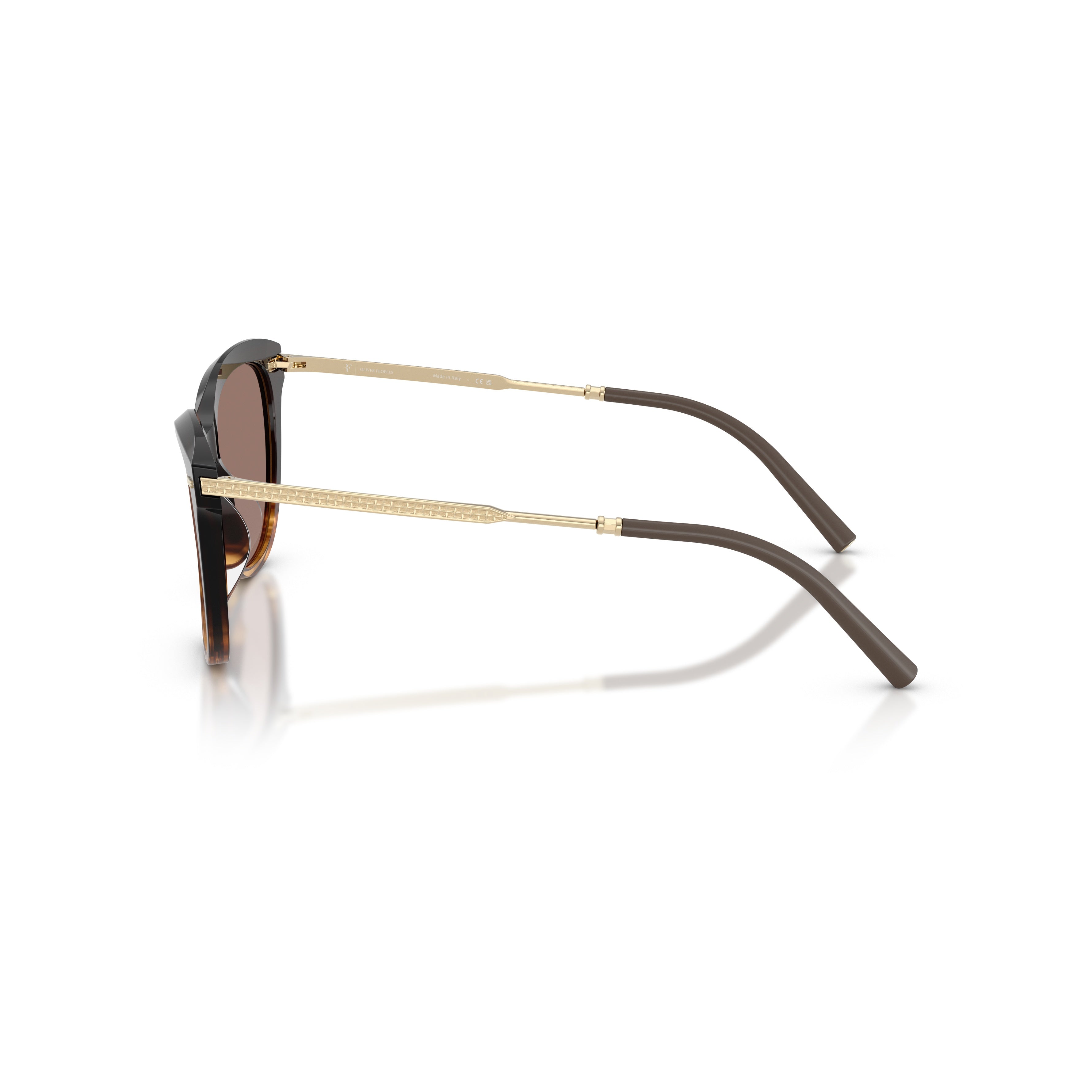0ov5597su Gradient Tortoiseshell Cat-Eye Sunglasses with Gold-Toned Temples