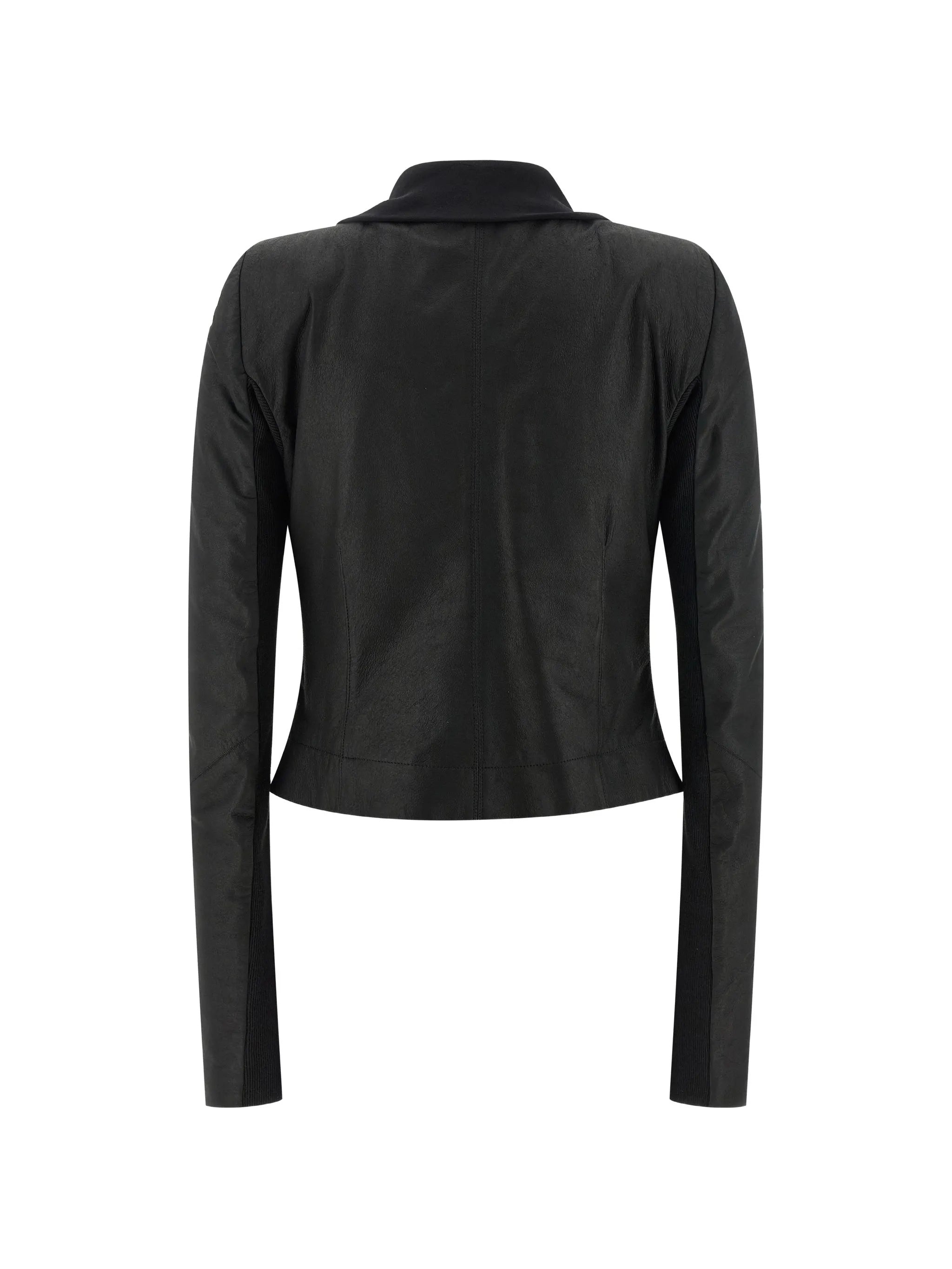 Scarf Biker Cropped Leather Jacket