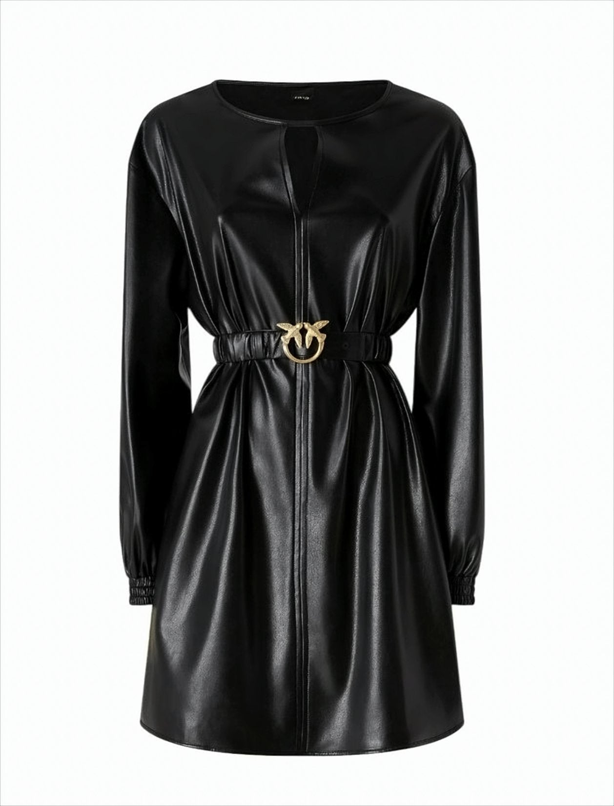 Short Dress With Leather Effect