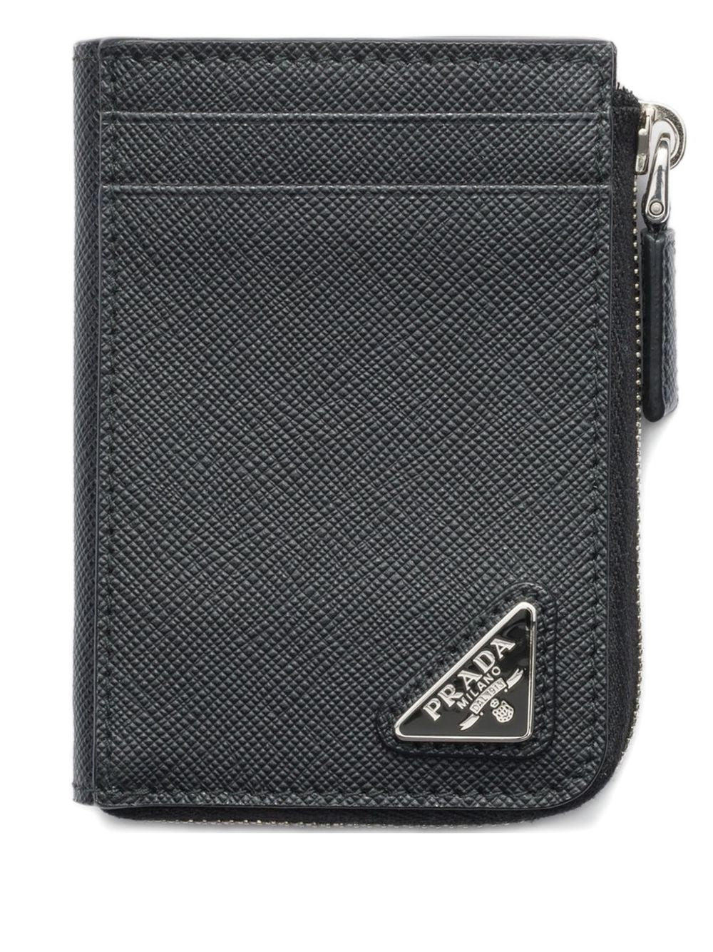 Textured Leather Zip-Around Wallet