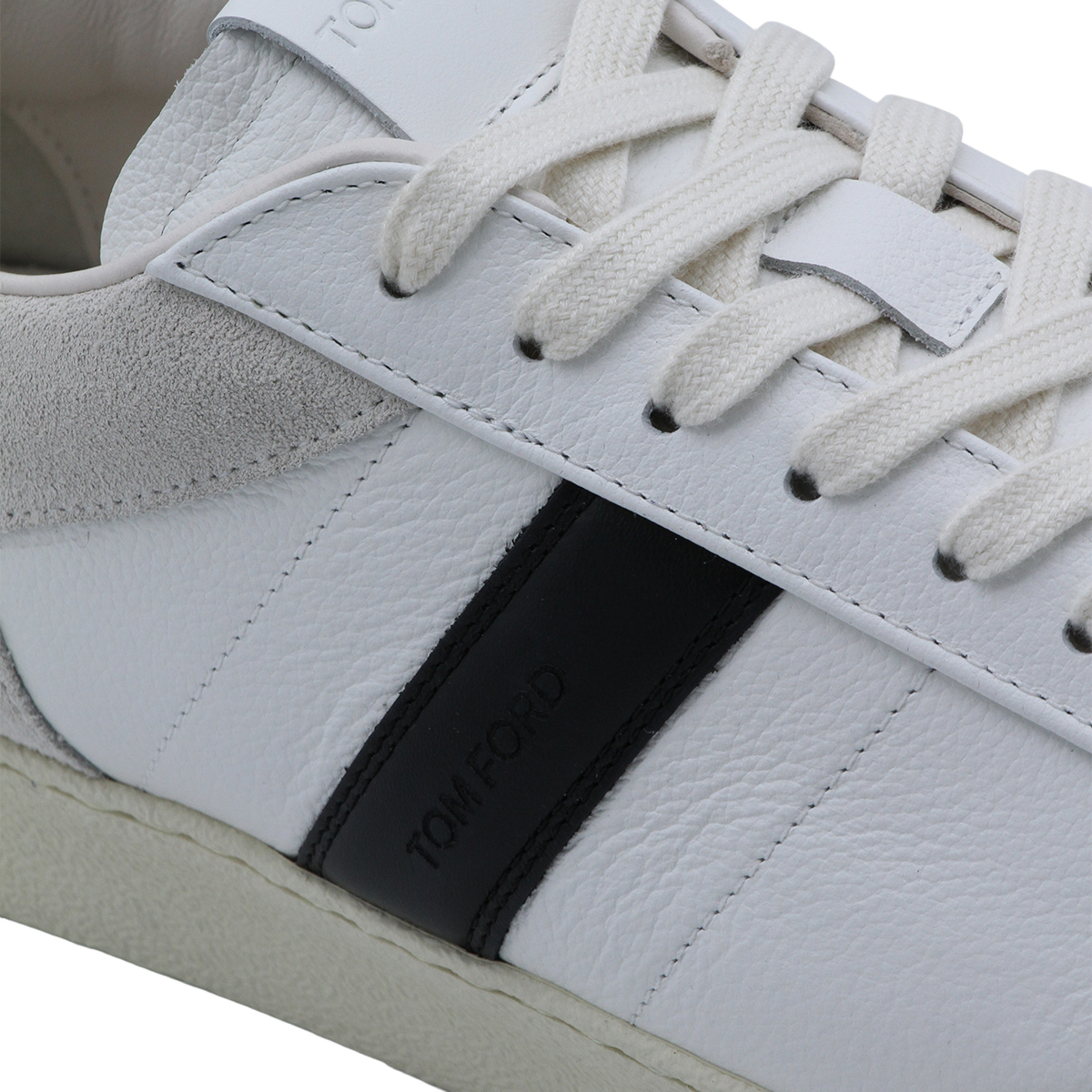 Low-Top Sneakers with Grey Suede Overlays