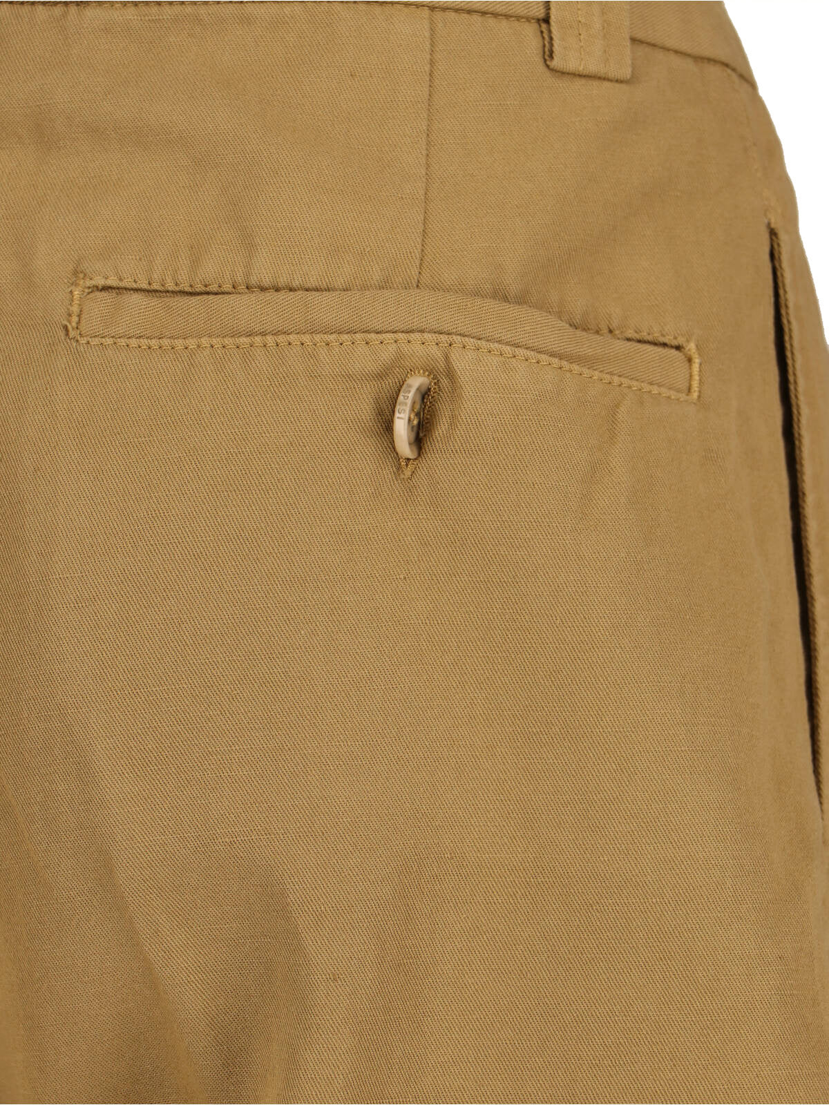 Beige Cotton Linen Shorts