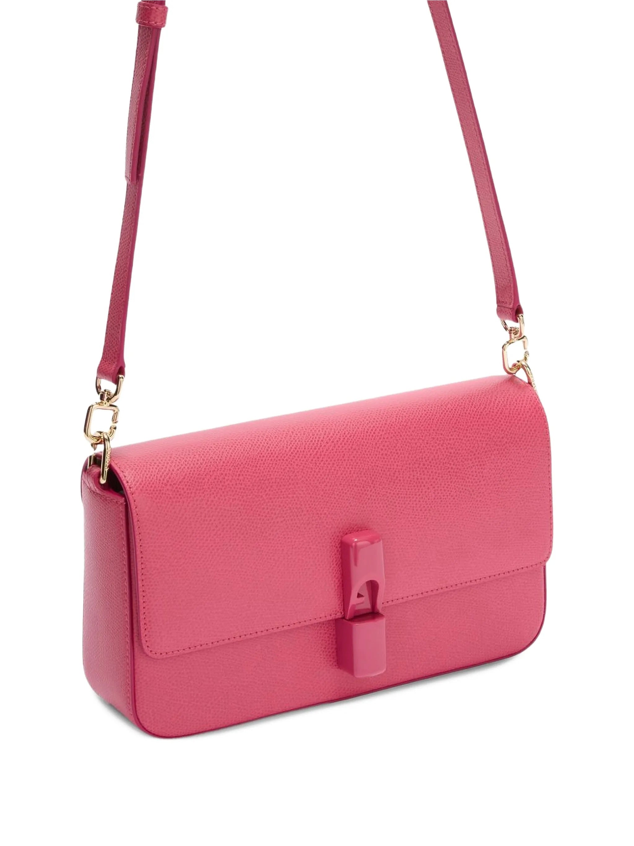 Iride S Textured Pink Leather Shoulder Bag