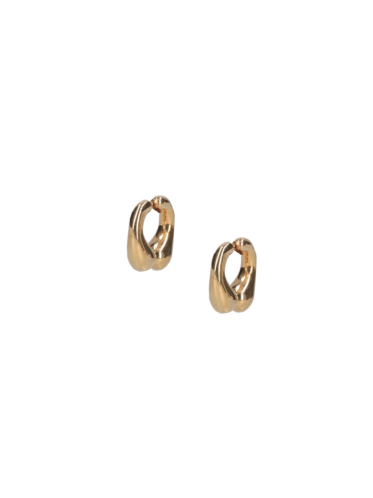 "P Helix" Earrings In Gold-Plated Silver, Sculptural Design.