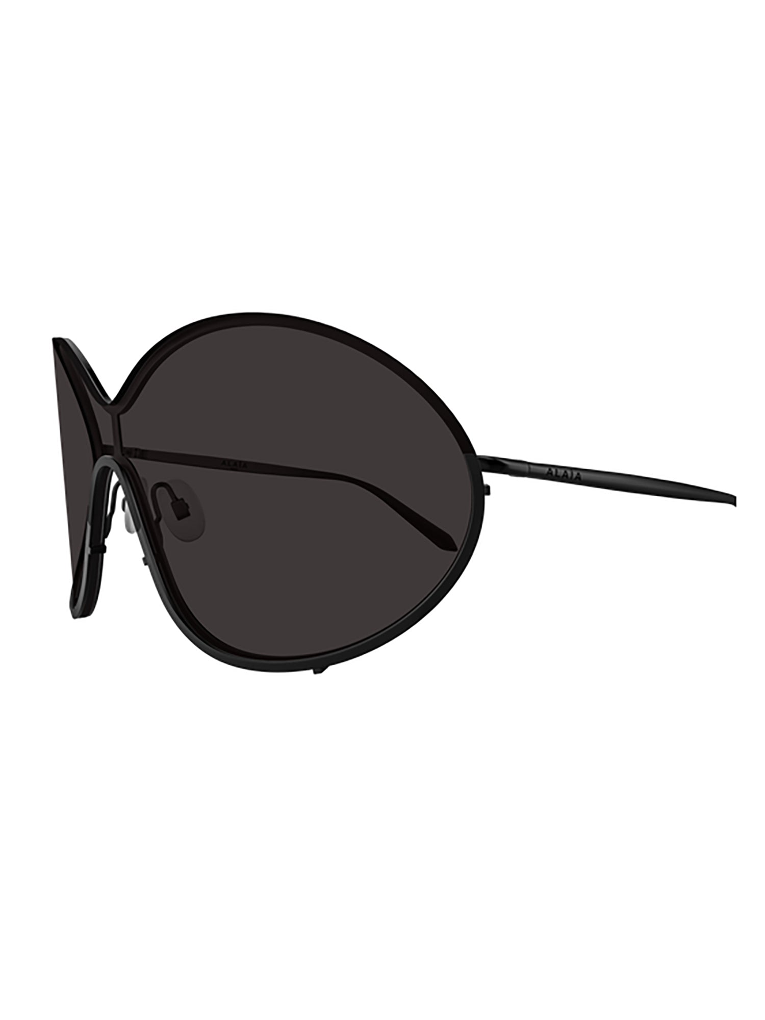 Elongated Oval Metal Frame Sunglasses