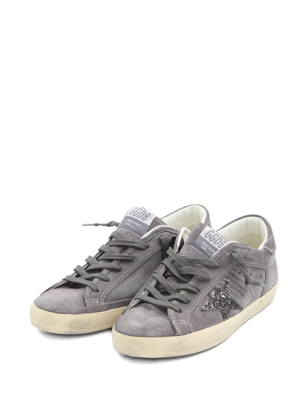 Low-Top Silk and Nylon Sneakers with Glittery Star Detail