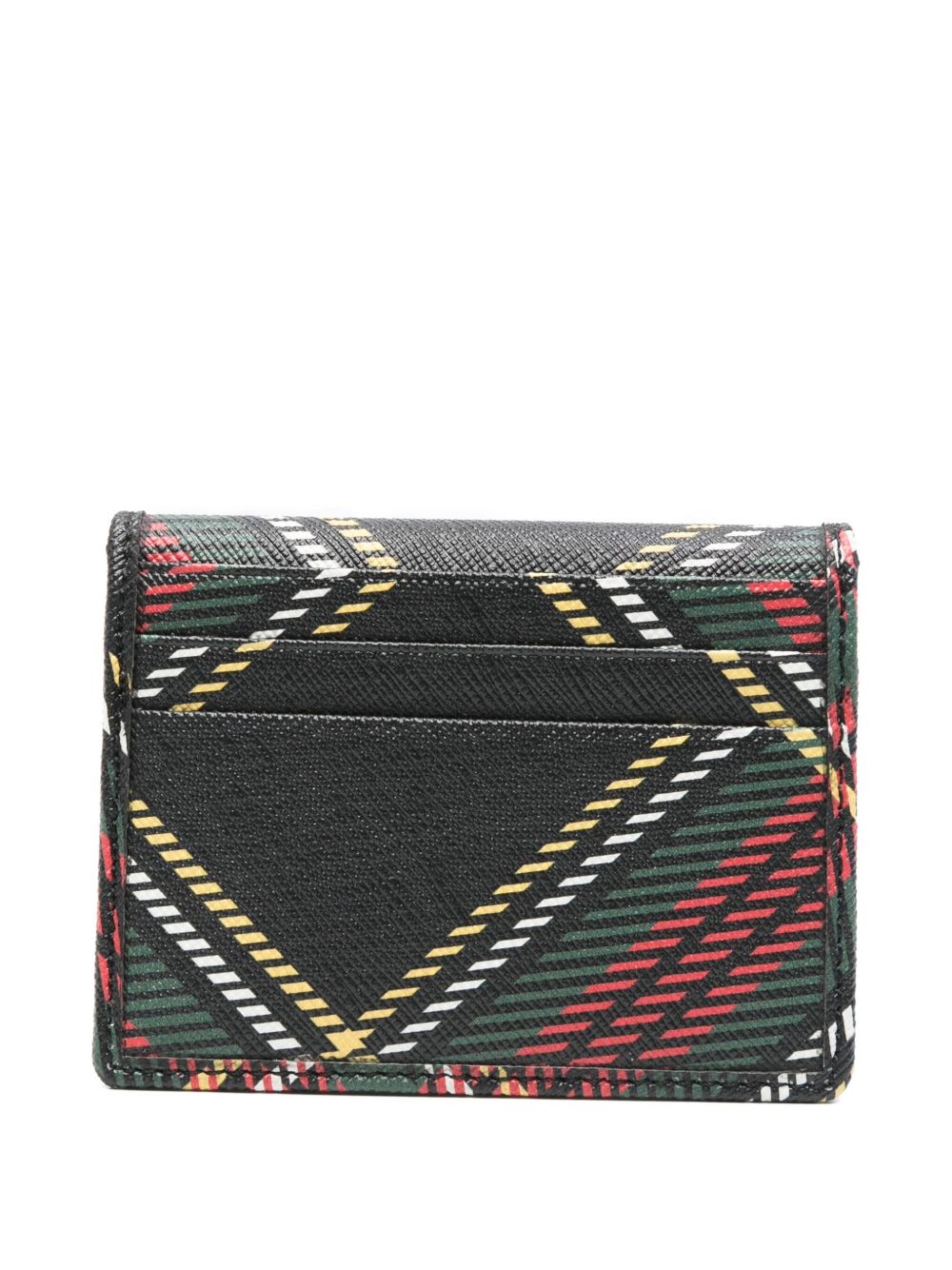 Compact Black Tartan Plaid Wallet