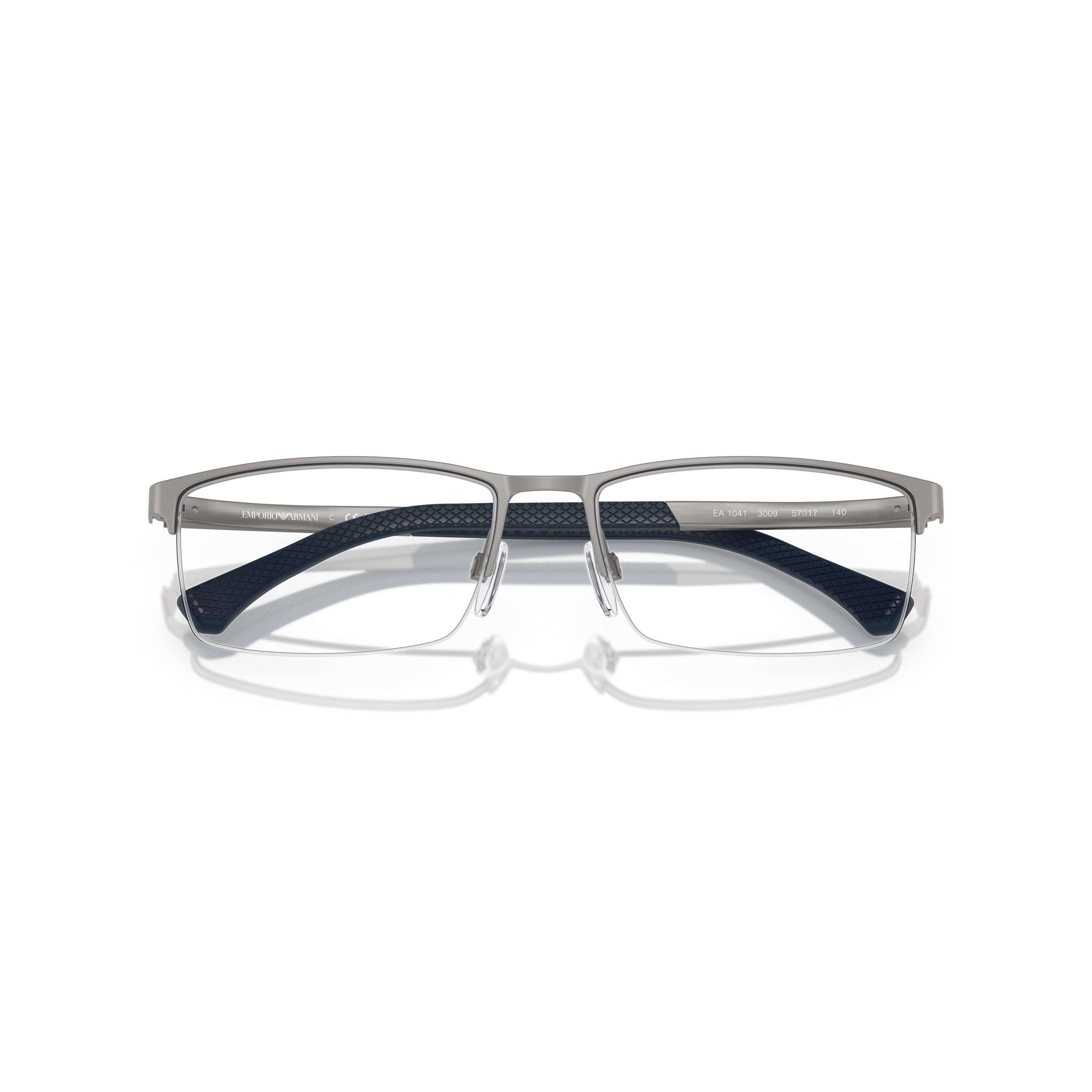 0ea1041 Rectangular Metal Frame Eyeglasses with Textured Tips