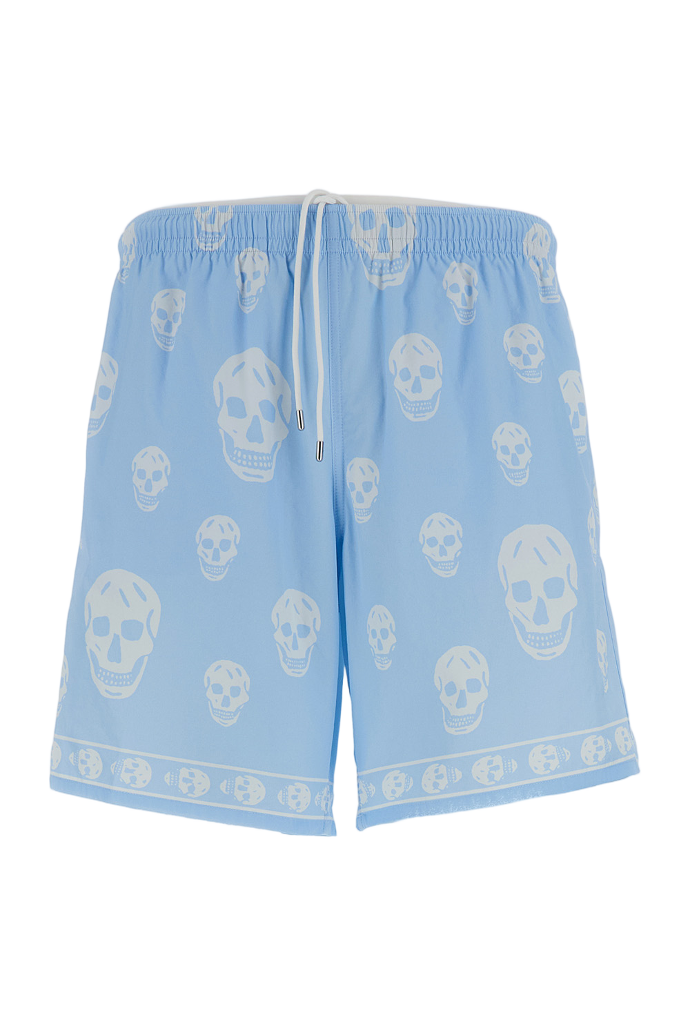 Technical Fabric Swim Shorts with Iconic Skull Motif
