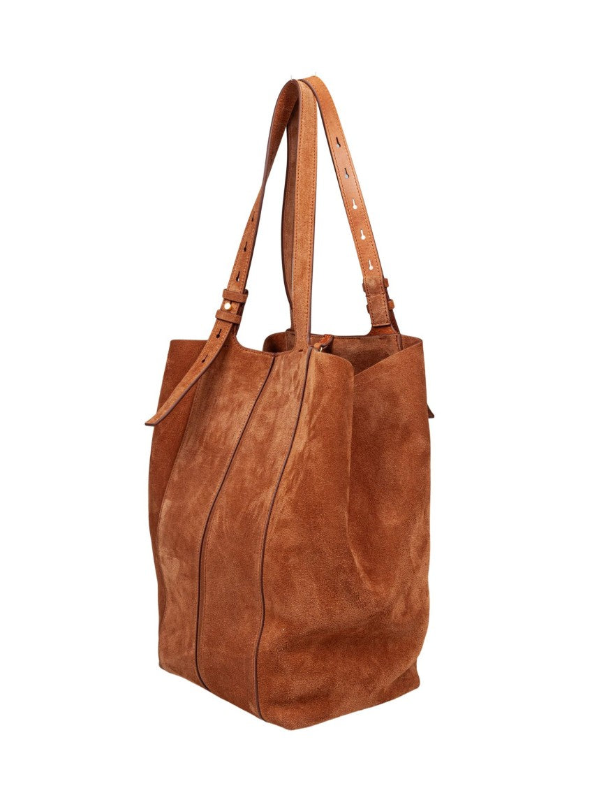 Tan  24.7 Suede Shopping Bag With Fringes