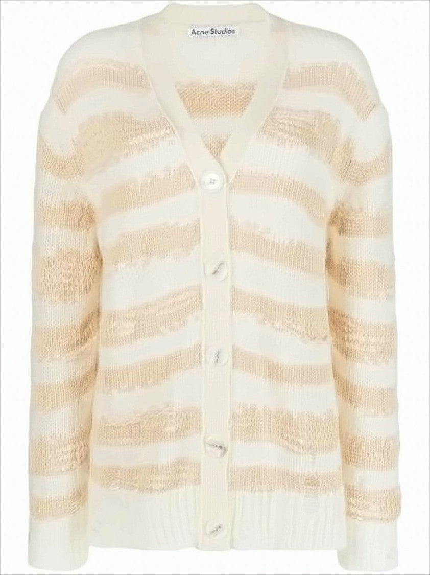 Soft Knit Cardigan With V-Neck And Relaxed Fit
