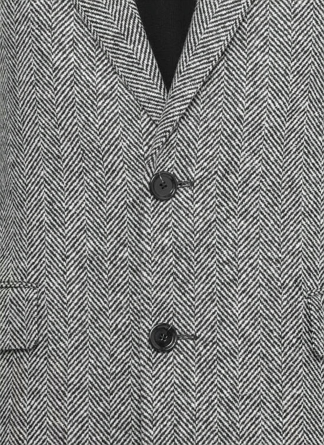 Classic Tailored Grey Herringbone Wool Lardini Coat