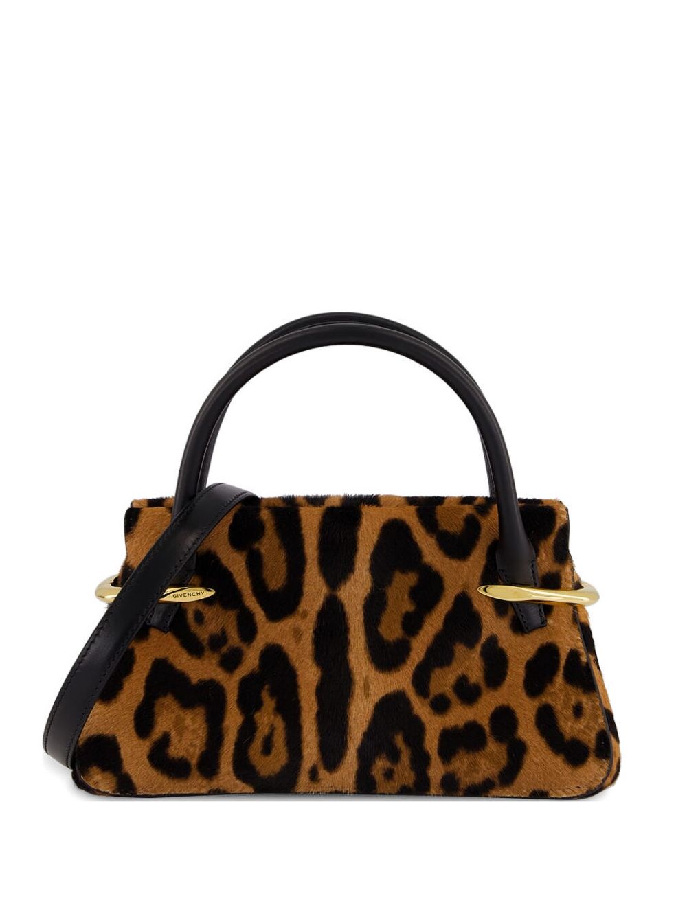 Structured Leopard Print Handbag