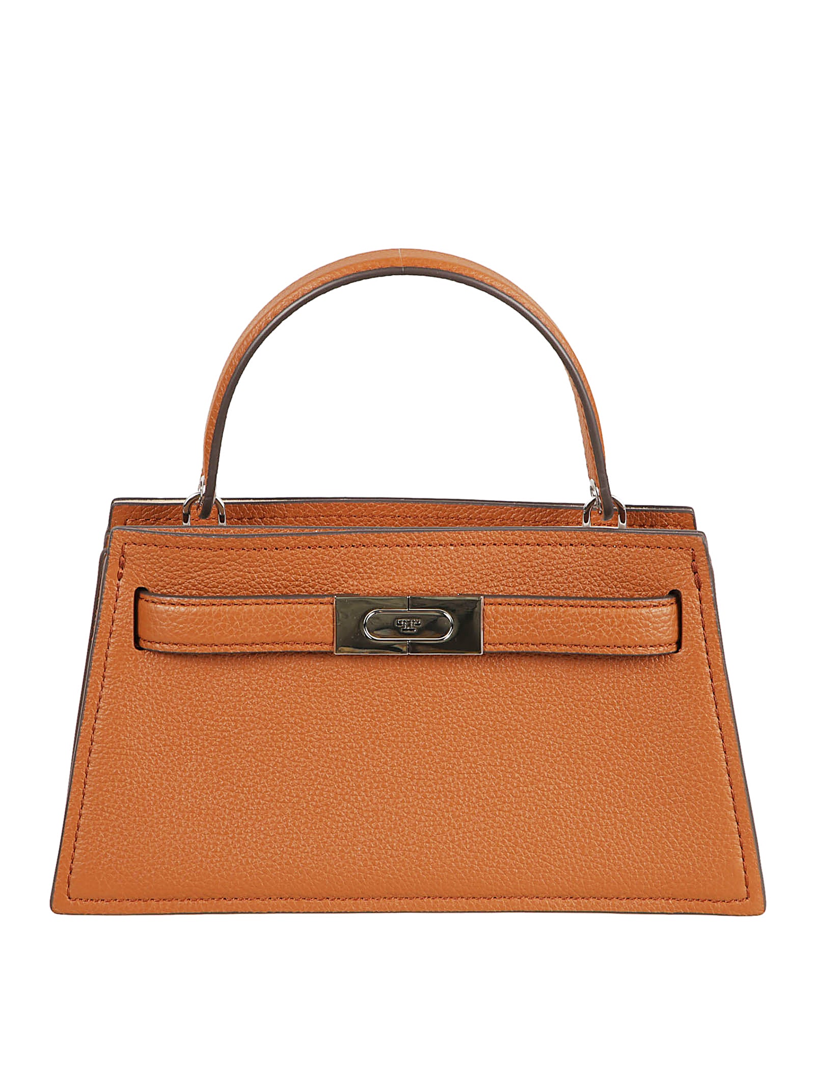 Trapezoidal Leather and Suede Handbag