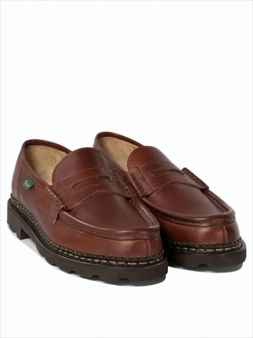 Classic Brown Loafers with Moccasin Stitching