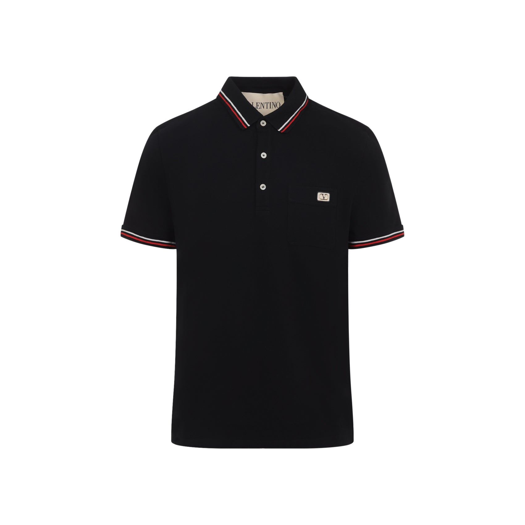 Polo Shirt With Structured Collar And Contrasting Stripes