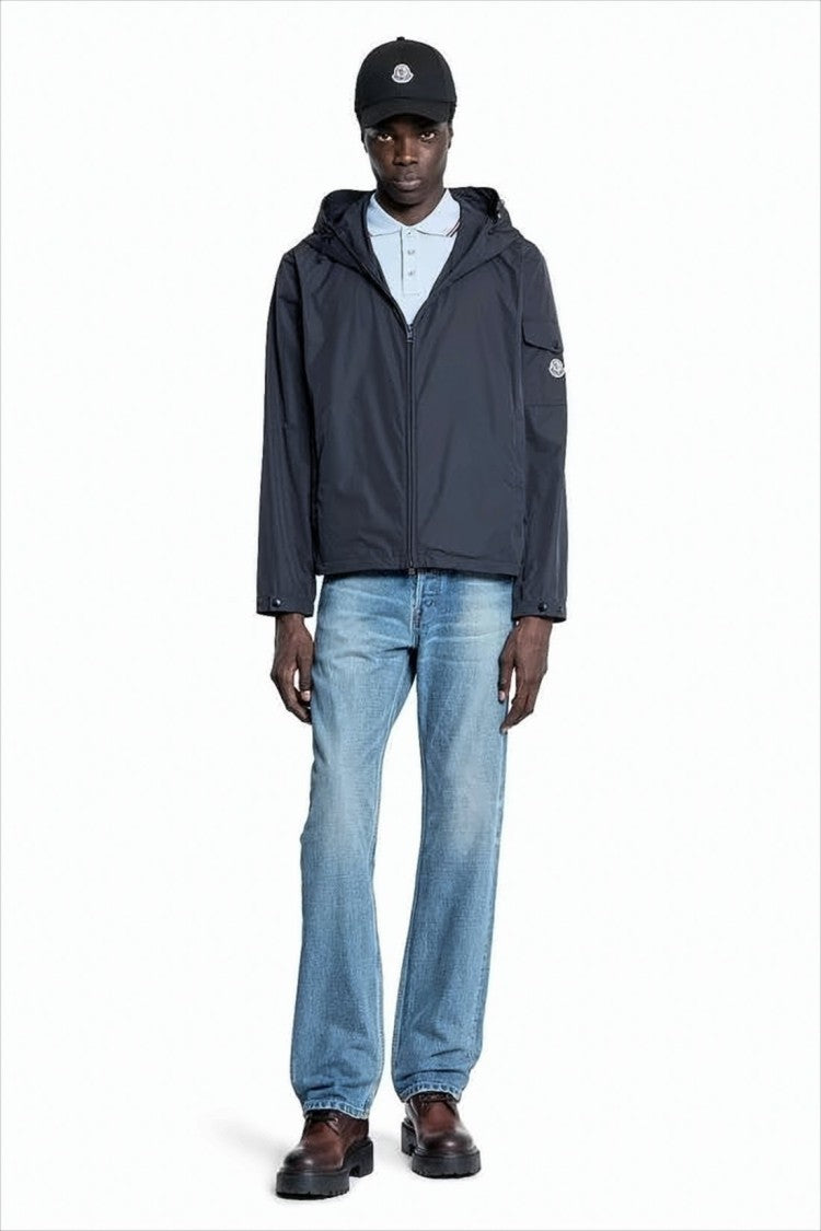 Lightweight Black Jacket with Adjustable Hood