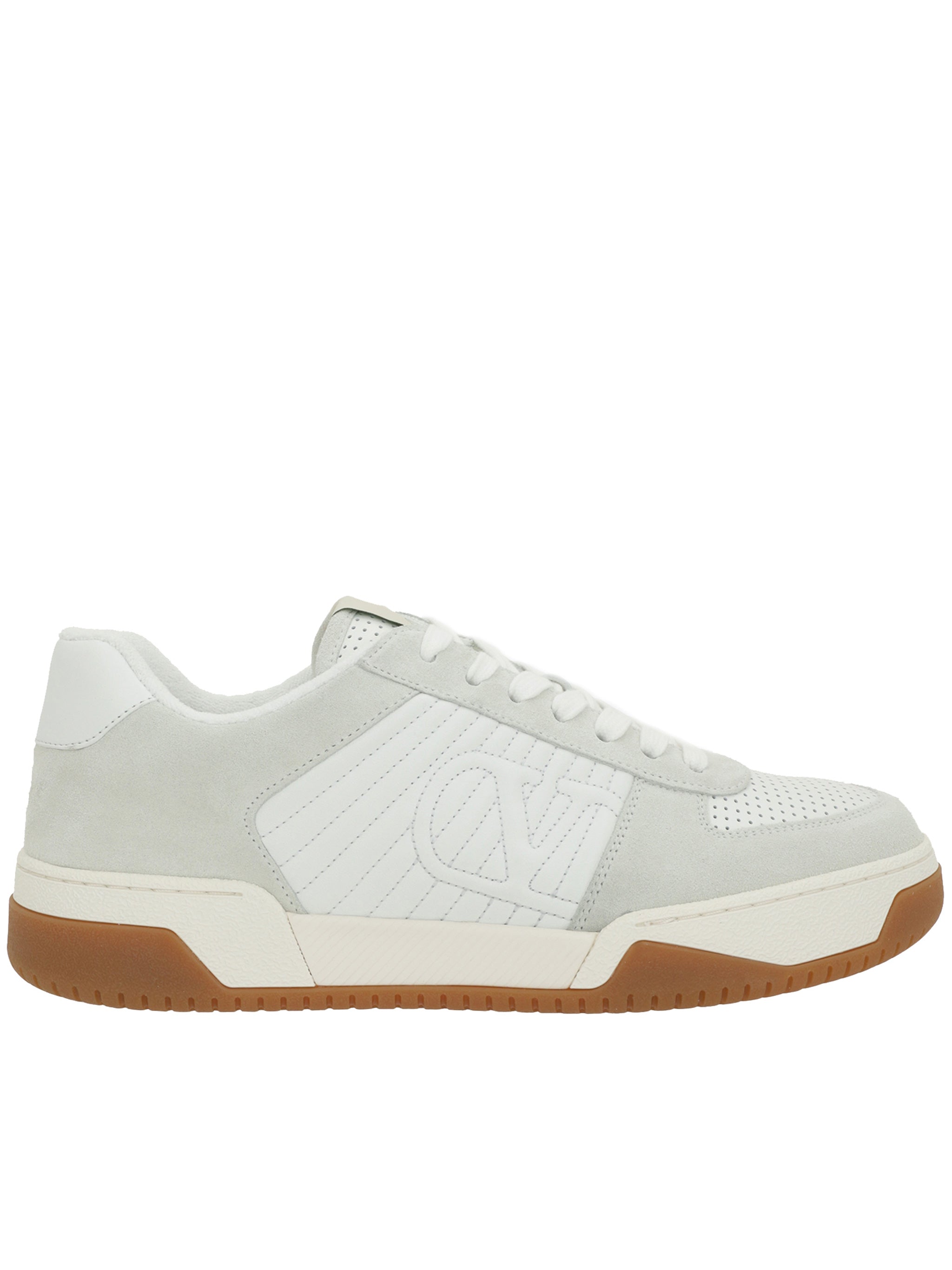 White Sneakers Low-Top Perforated Sneakers