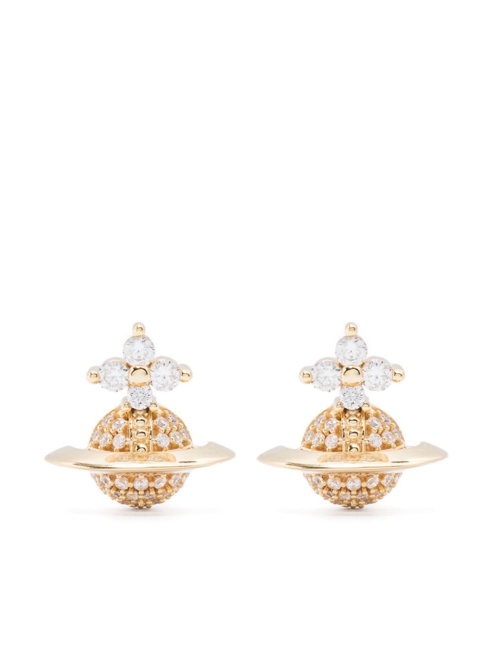 Gold-Tone Earrings with Signature Orb
