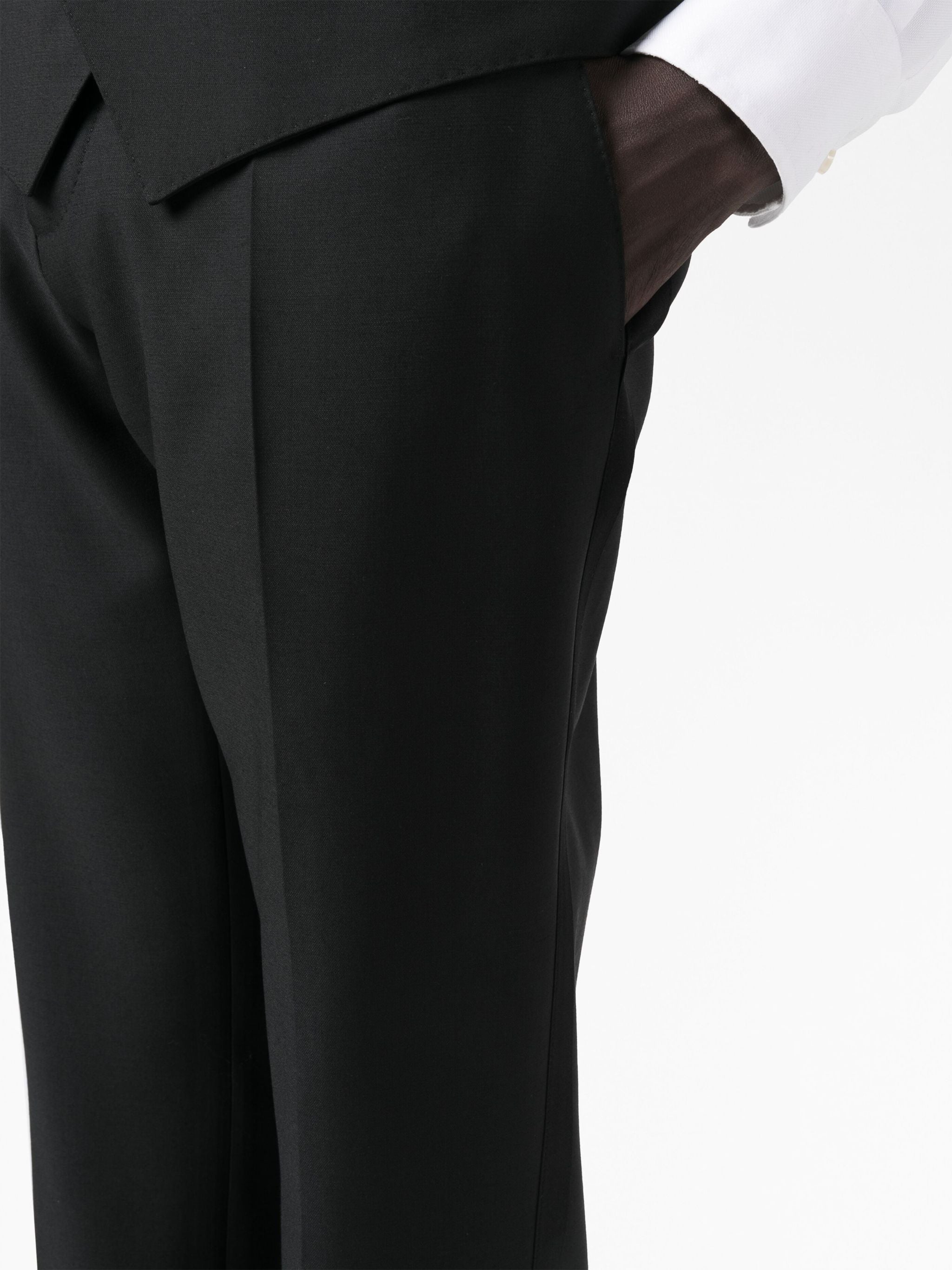 Three-Piece Wool Silk Satin Tuxedo Suit
