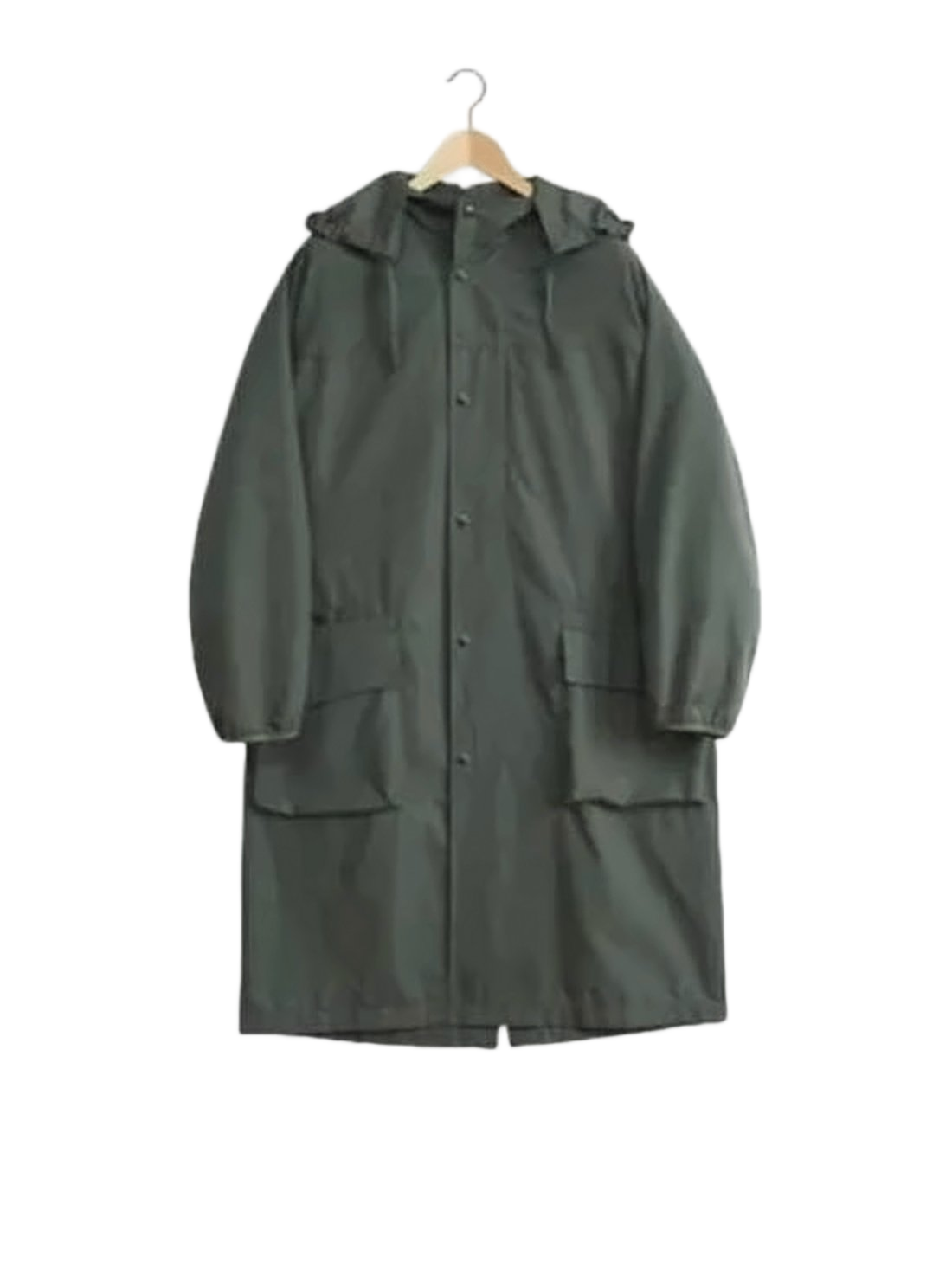 Loose-Fitting Hooded Utility Jacket with Flap Pockets