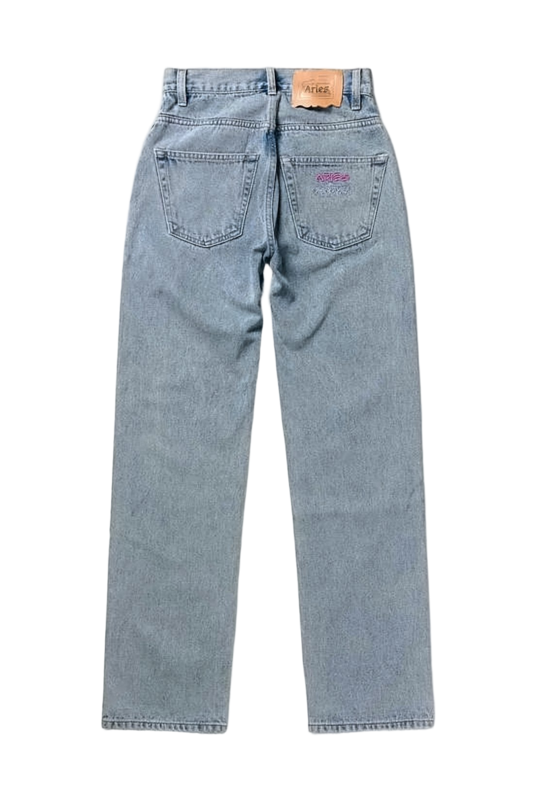 Mid-Rise Straight-Leg Denim Pants with Traditional Five-Pocket Design