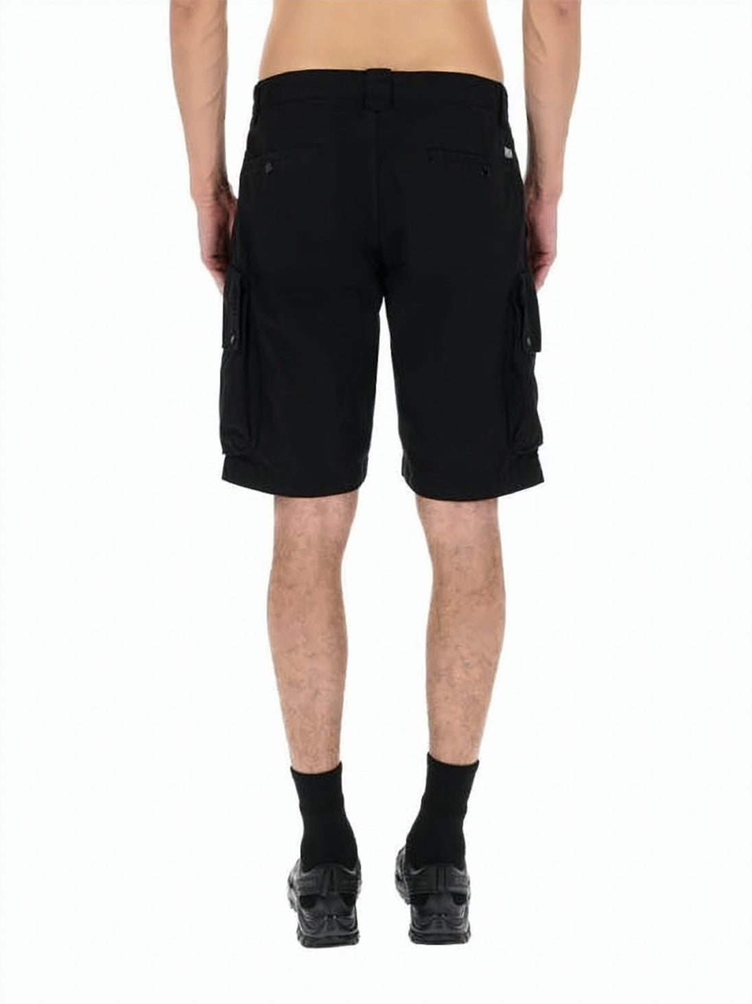 Relaxed Fit Olive Shorts with Button Closure