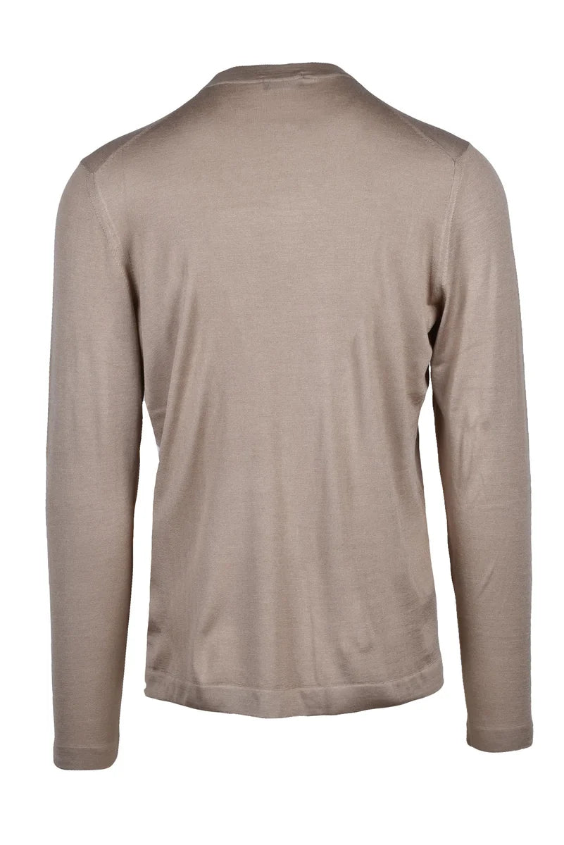 Silk Crew Neck Sweater - Beige
