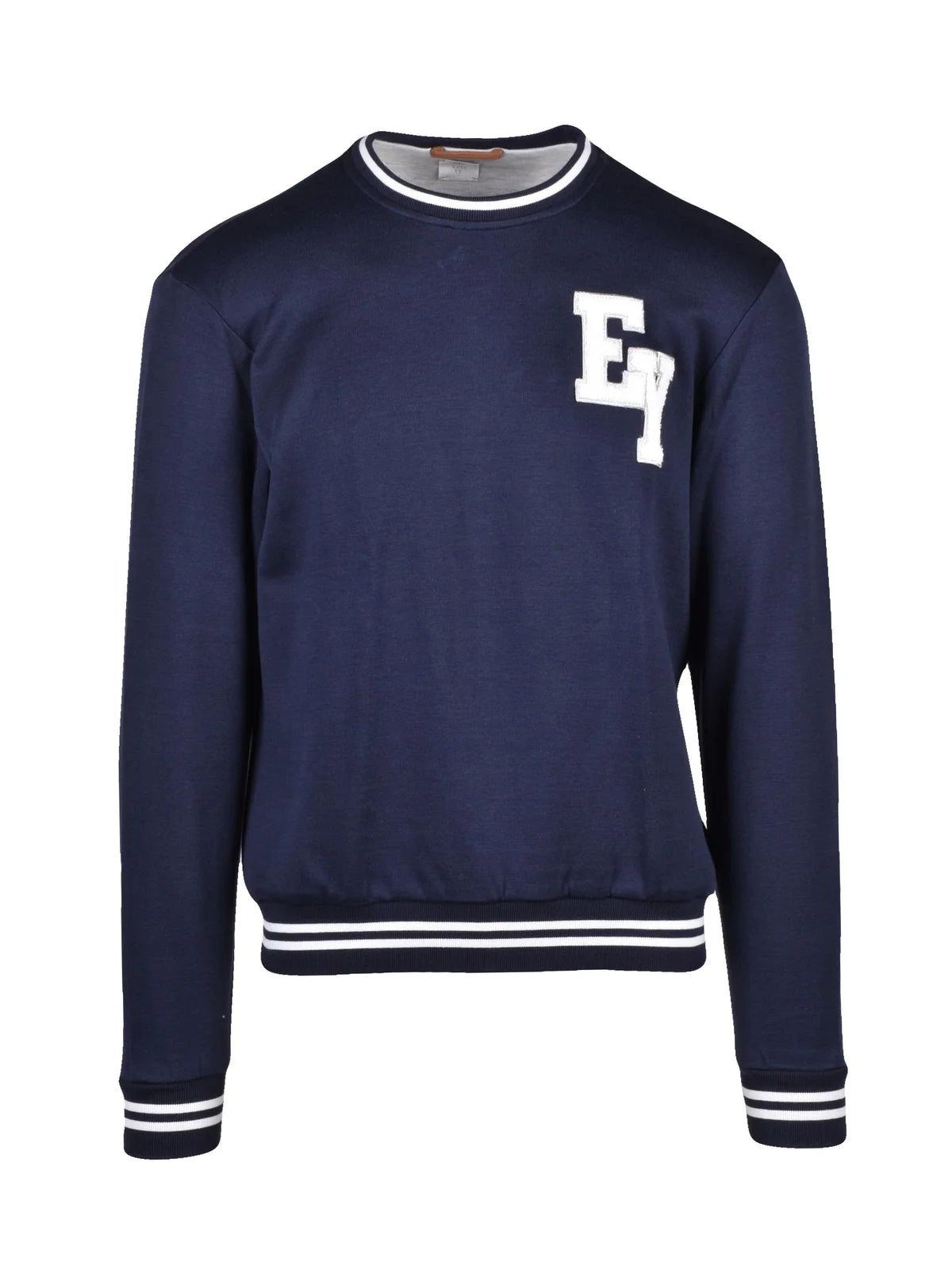 Blue Cotton Polyamide Crewneck Sweatshirt