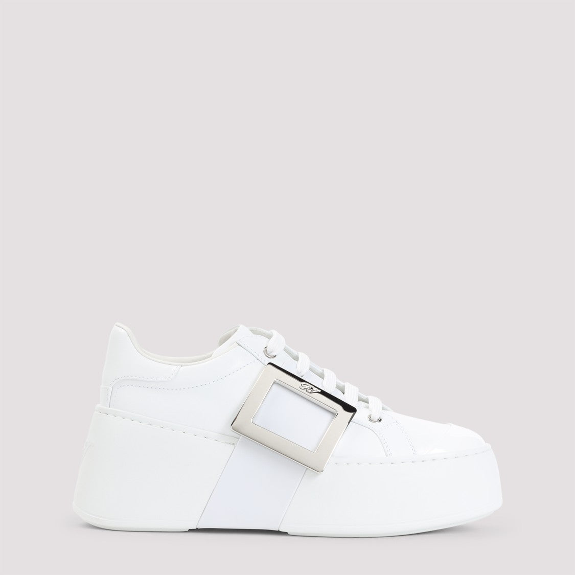 Platform Sneakers With Prominent Buckle Detail