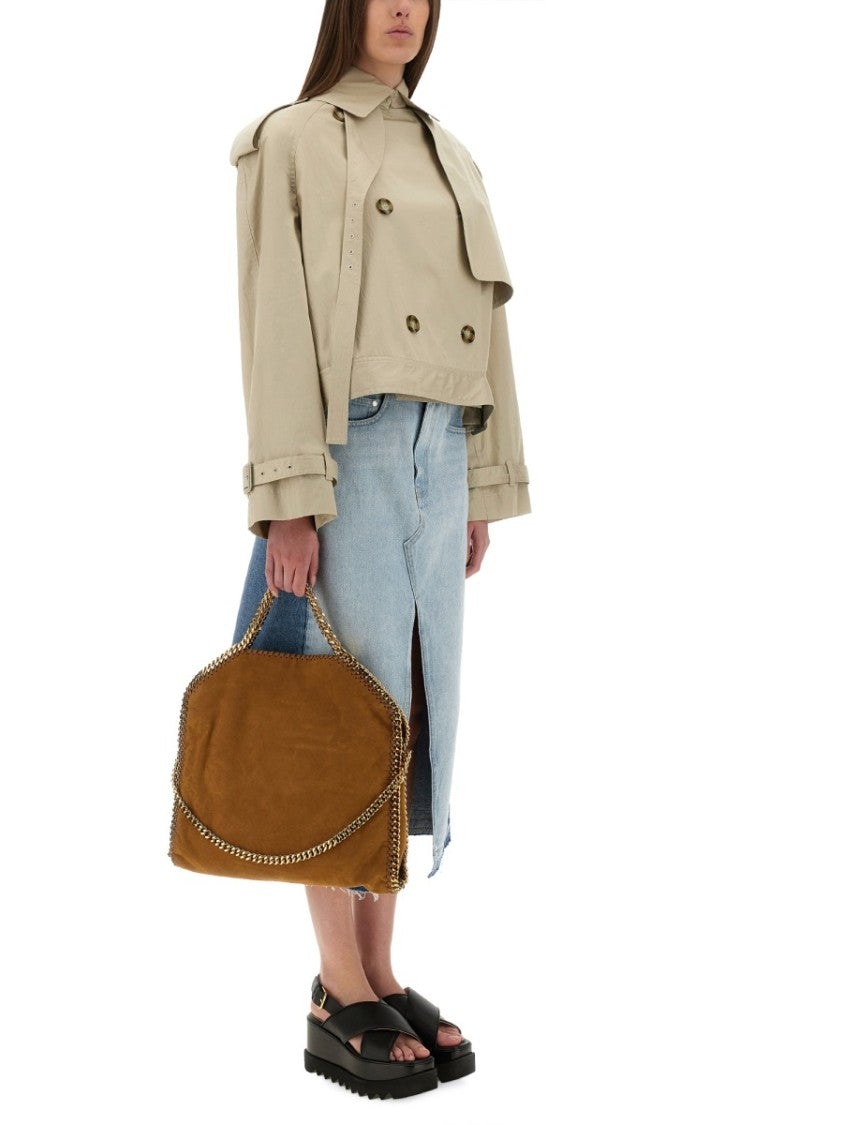 Cropped Double-Breasted Trench Coat With Belt