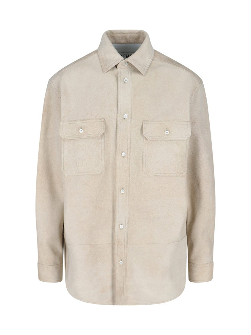 "Anagram" Shirt Jacket Beige