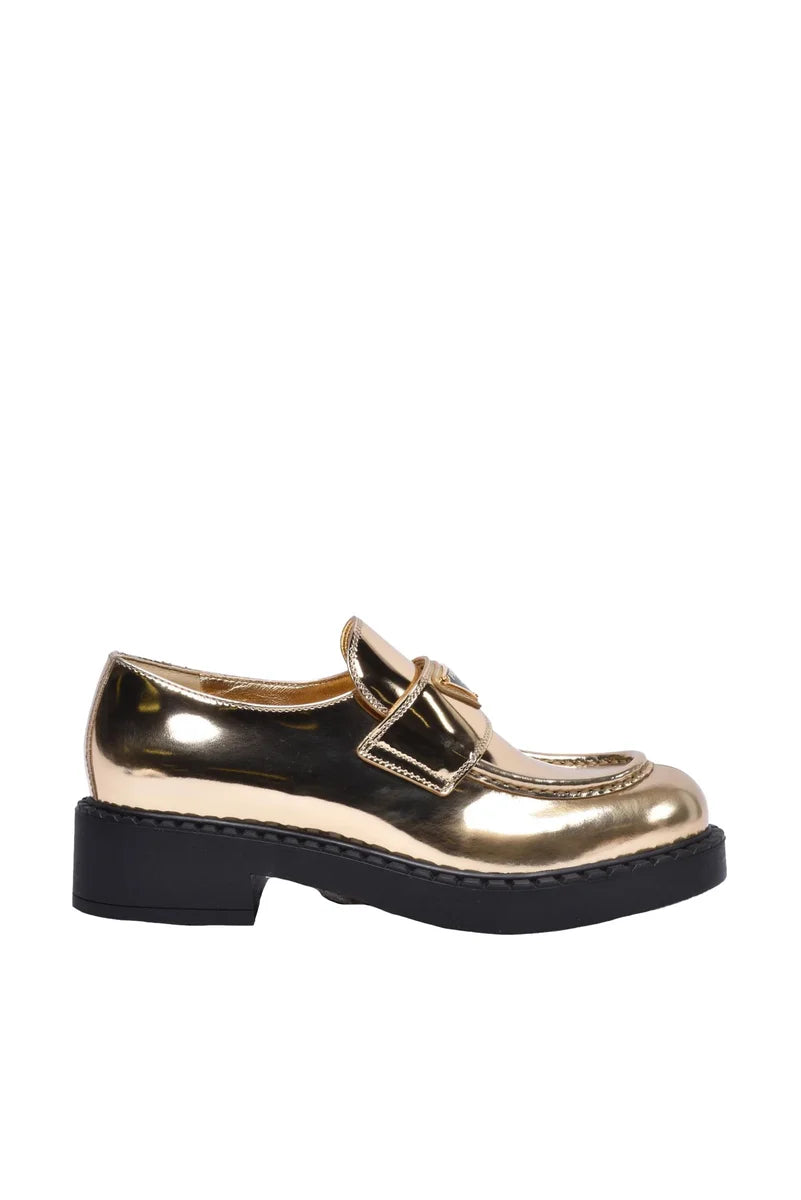 Rubber Sole Loafer Plateau - Gold