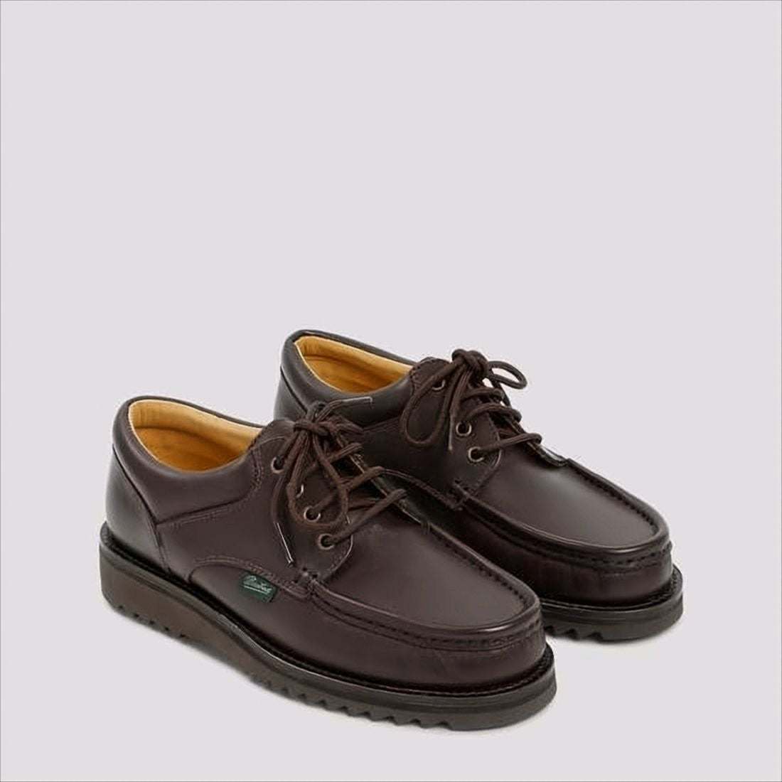 Brown Leather Lace-Up Dress Shoes