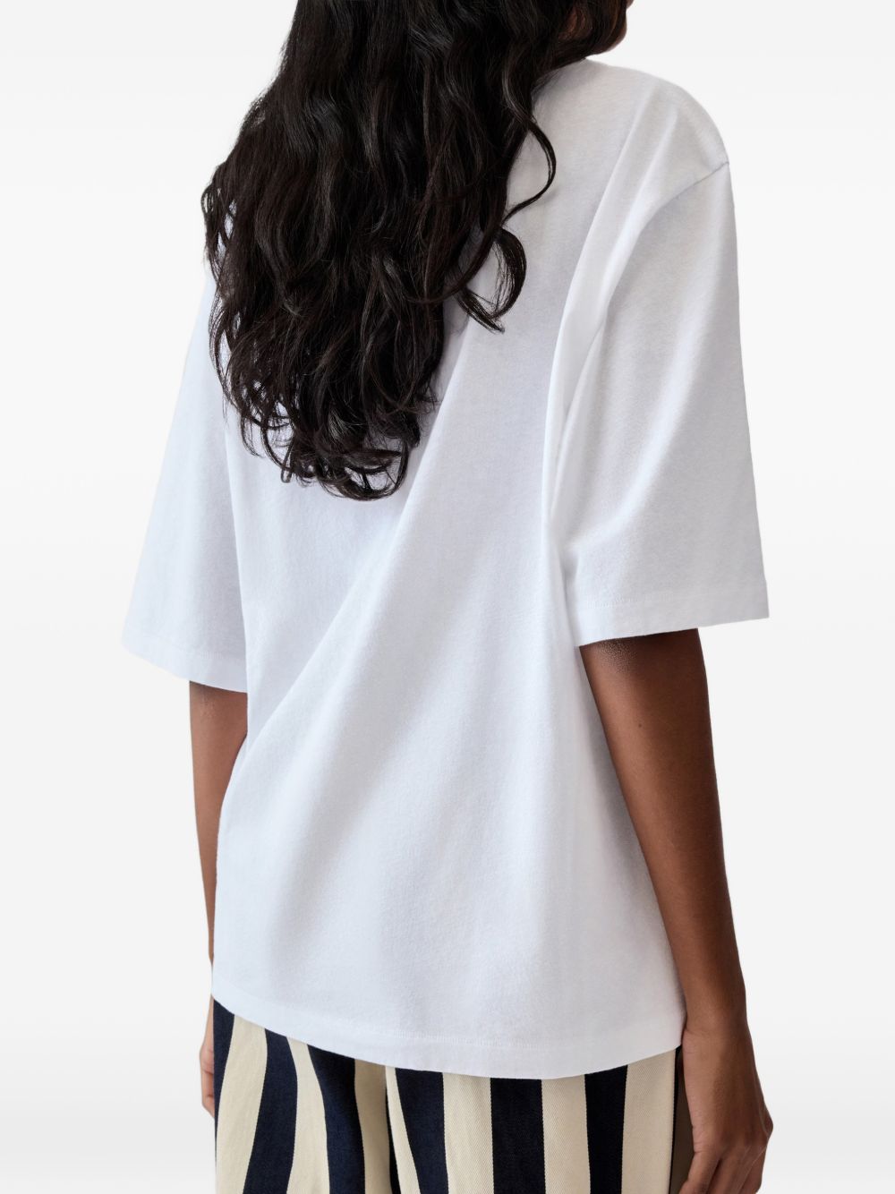 White Minimalist Crew Neck Tee