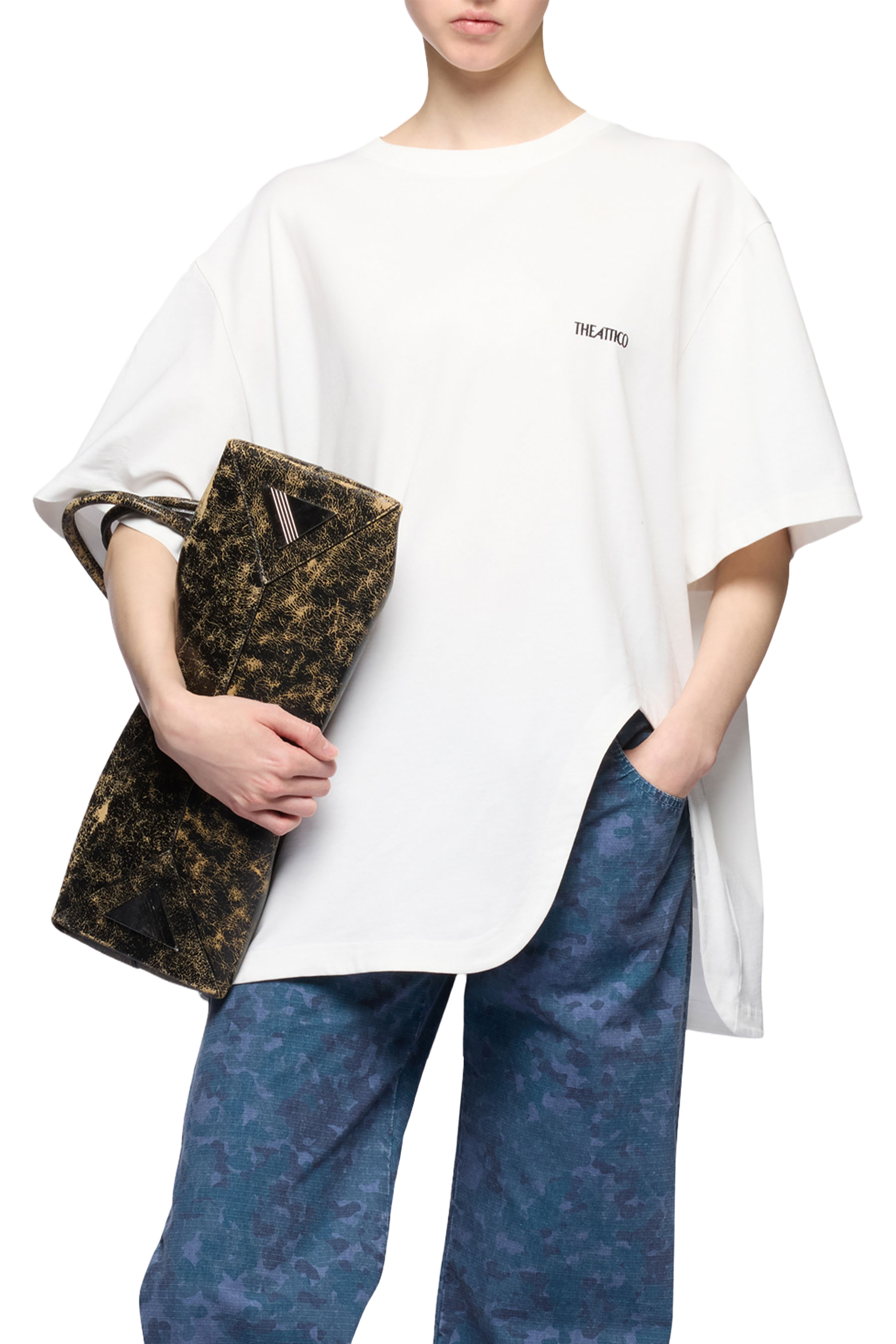 White Oversized T-Shirt With Side Slits